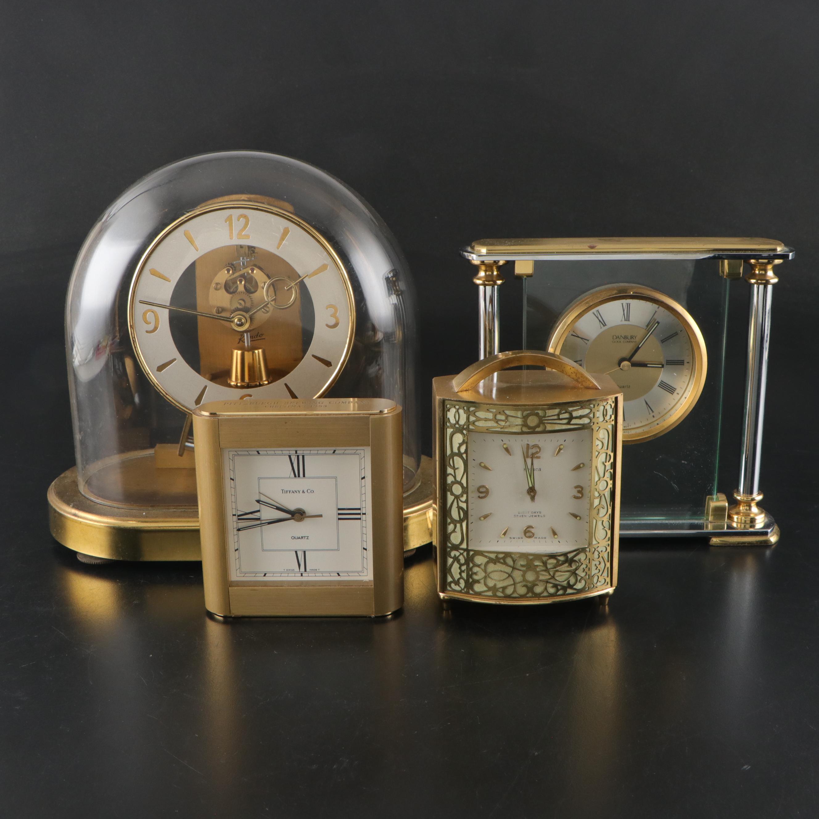 Tiffany & Co., Kundo, Semca and Danbury Brass and Glass Clocks