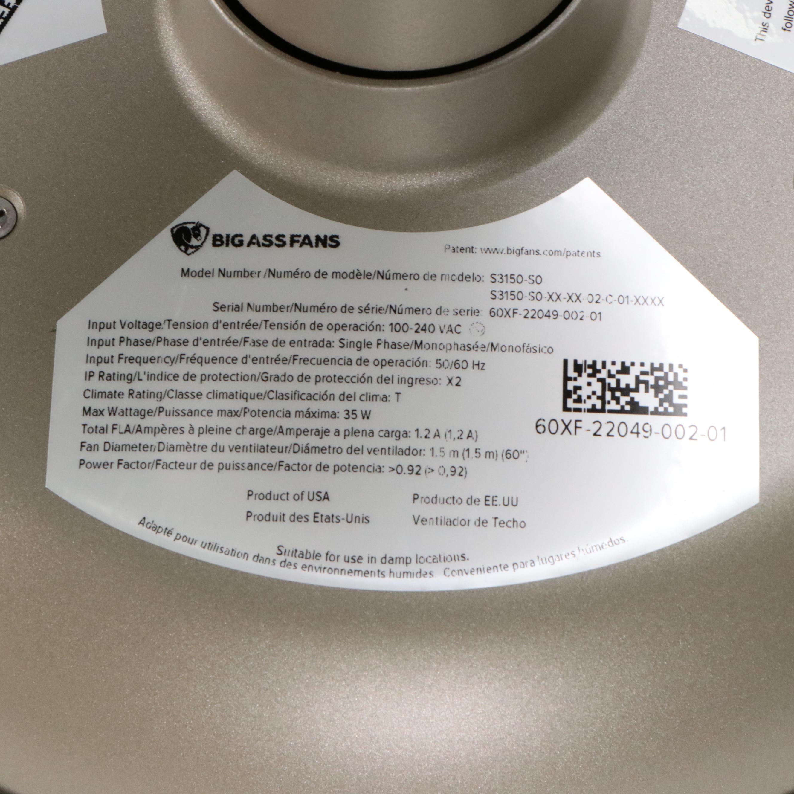 Big Ass Fans "Haiku" Satin Finish Metal Ceiling Fan, New in Box
