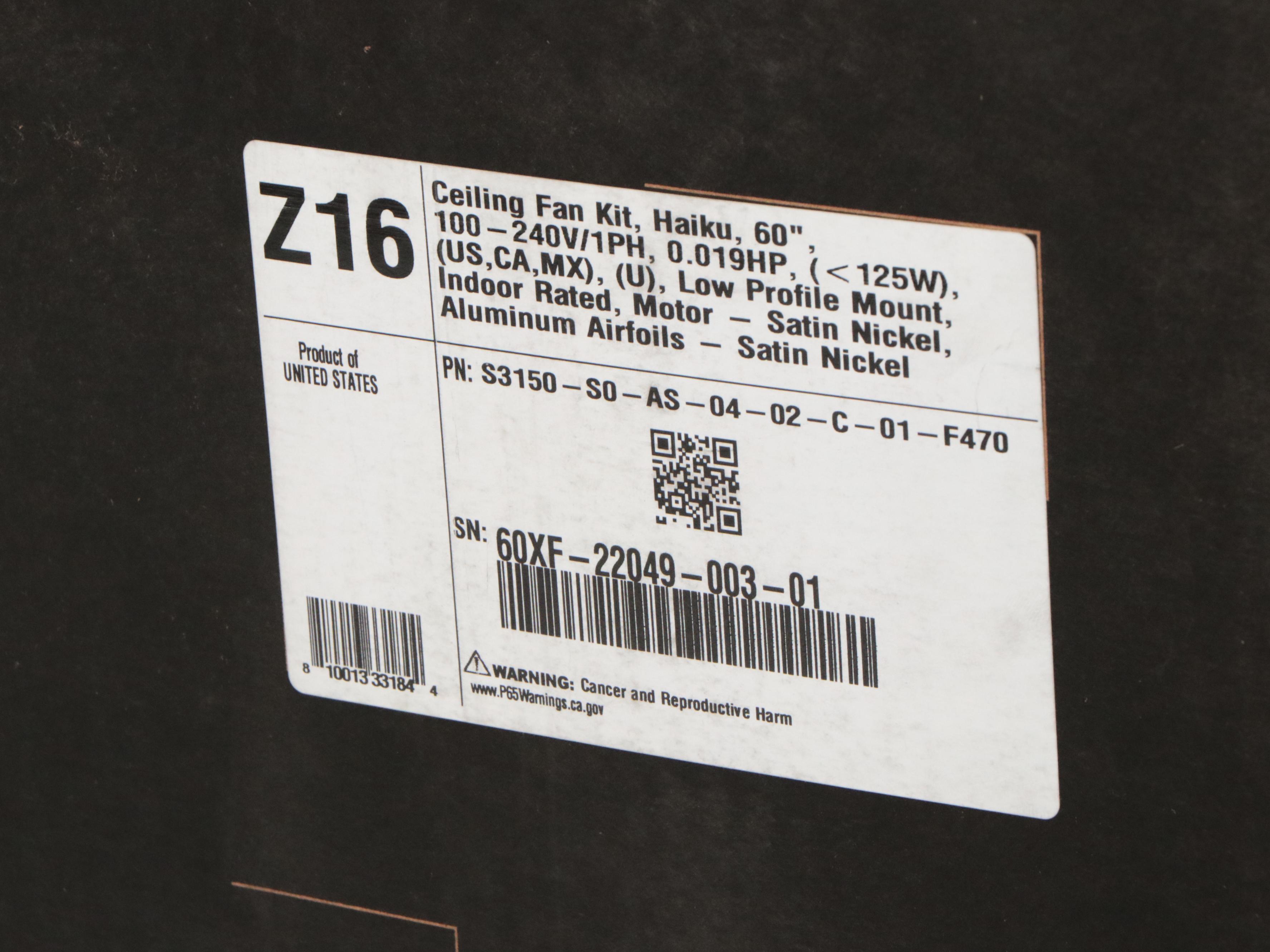 Big Ass Fans "Haiku" Satin Finish Metal Ceiling Fan, Contemporary