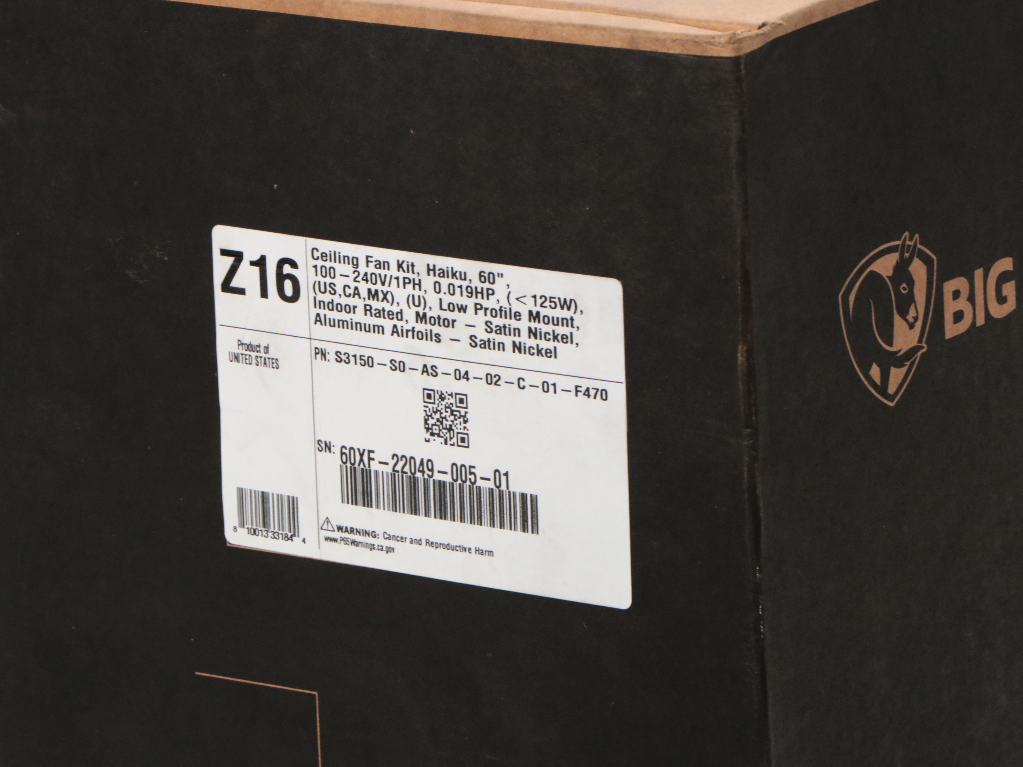 Big Ass Fans "Haiku" Satin Finish Metal Ceiling Fan, Contemporary