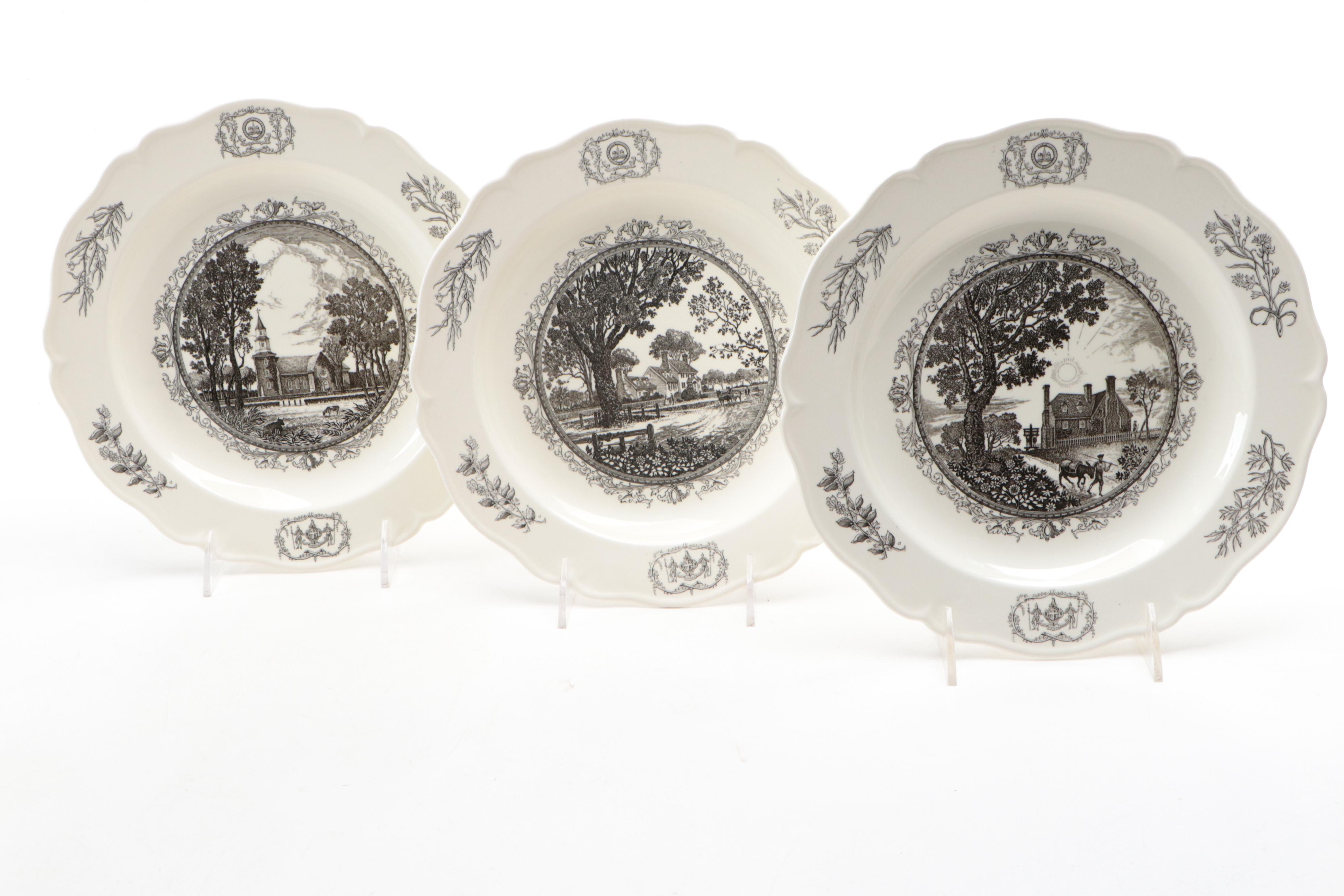 Wedgwood for Williamsburg Restoration  First Edition Collector Plates, 1950