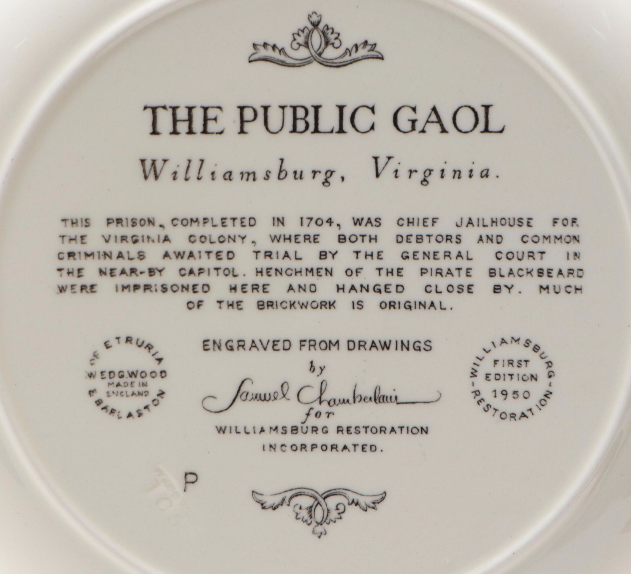 Wedgwood for Williamsburg Restoration  First Edition Collector Plates, 1950