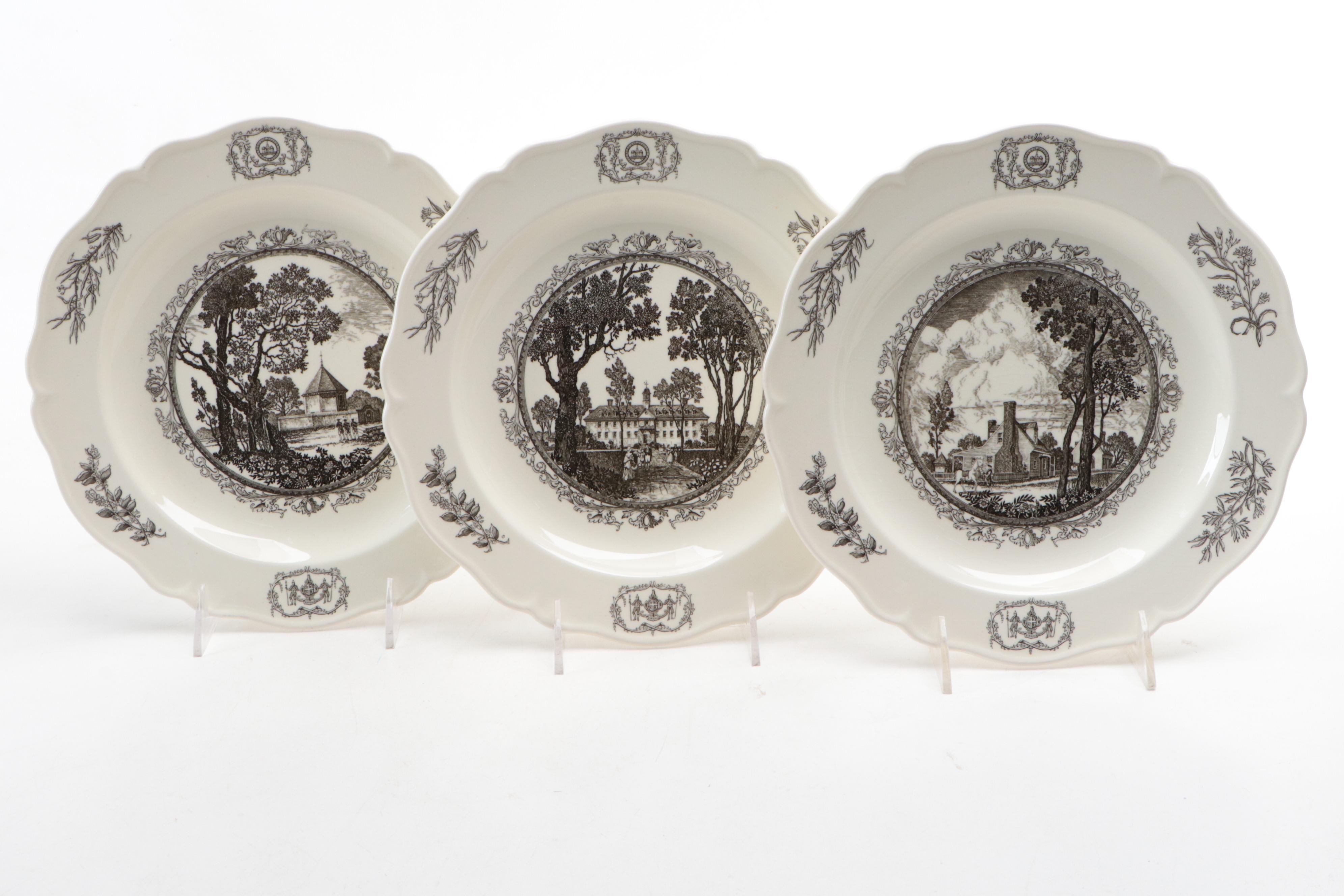 Wedgwood for Williamsburg Restoration  First Edition Collector Plates, 1950