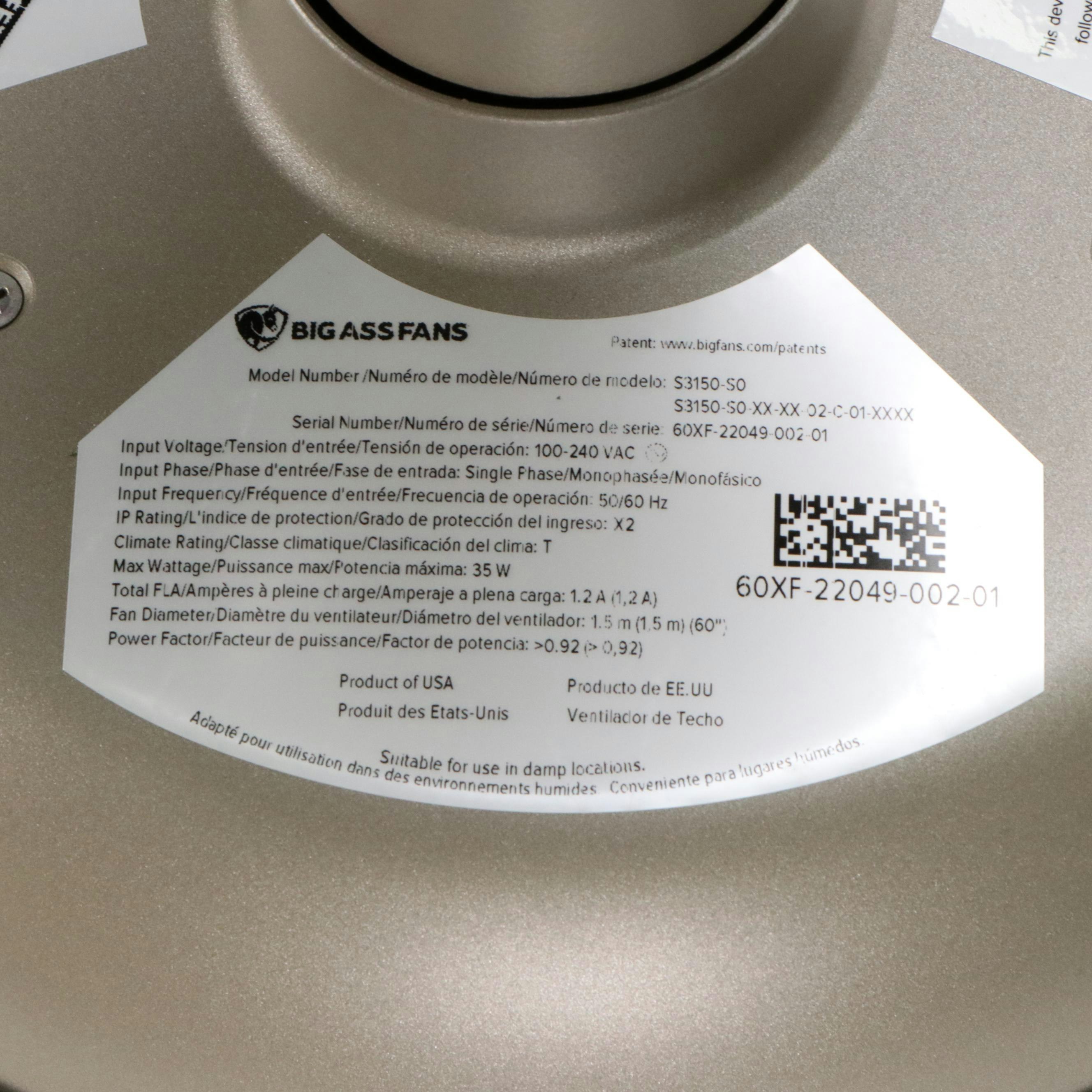 Big Ass Fans "Haiku" Satin Finish Metal Ceiling Fan, Contemporary