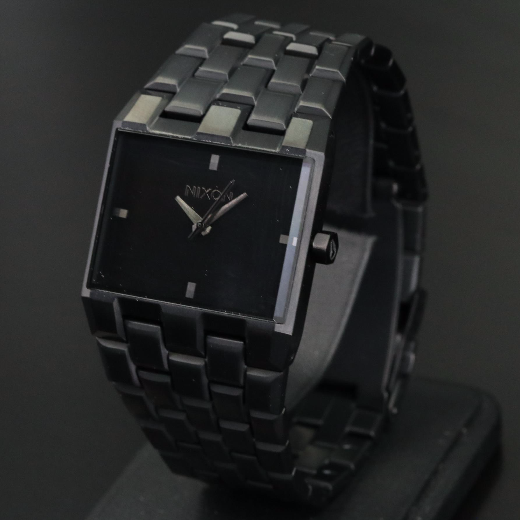 Nixon Ticket II All Black Stainless Steel Watch with Box
