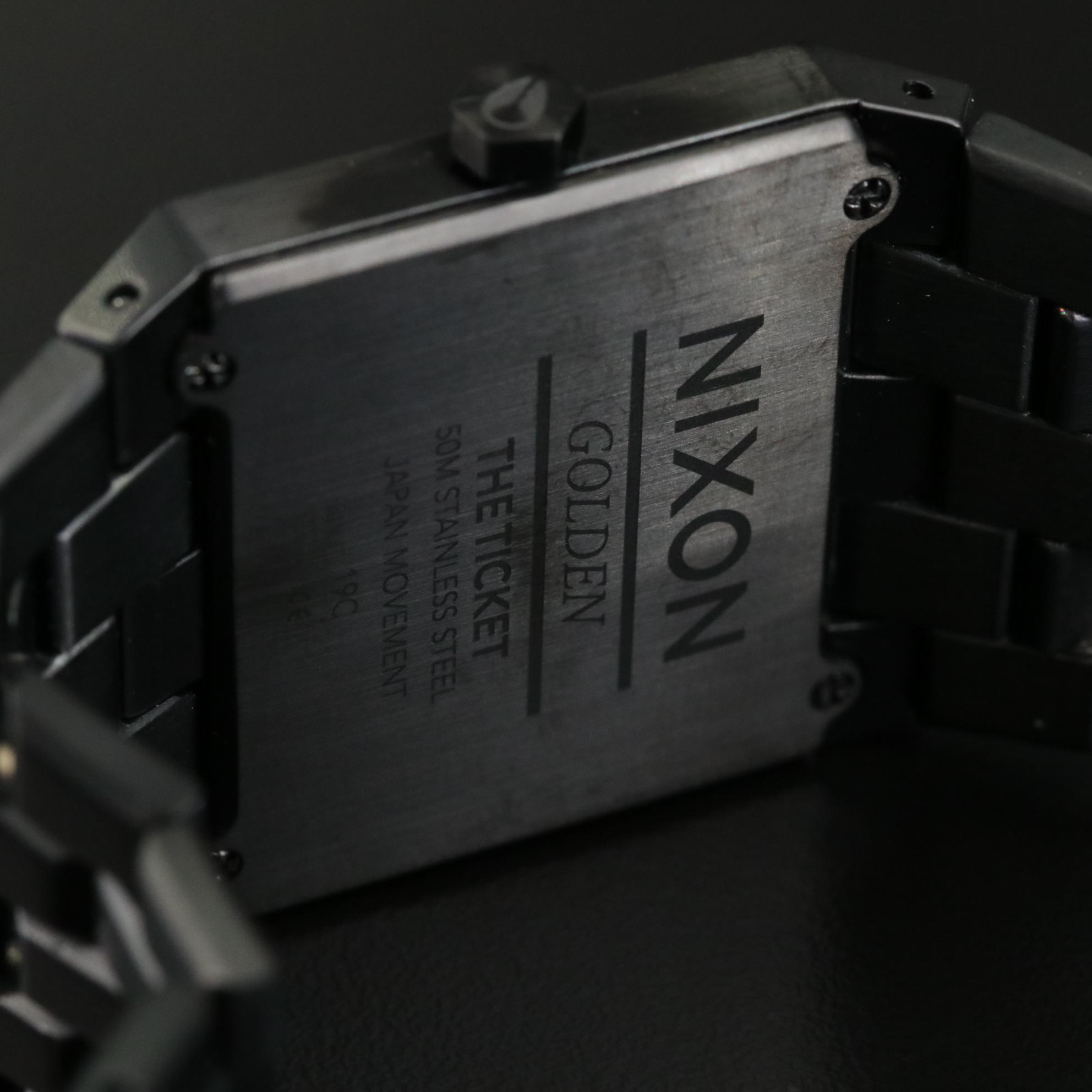 Nixon Ticket II All Black Stainless Steel Watch with Box