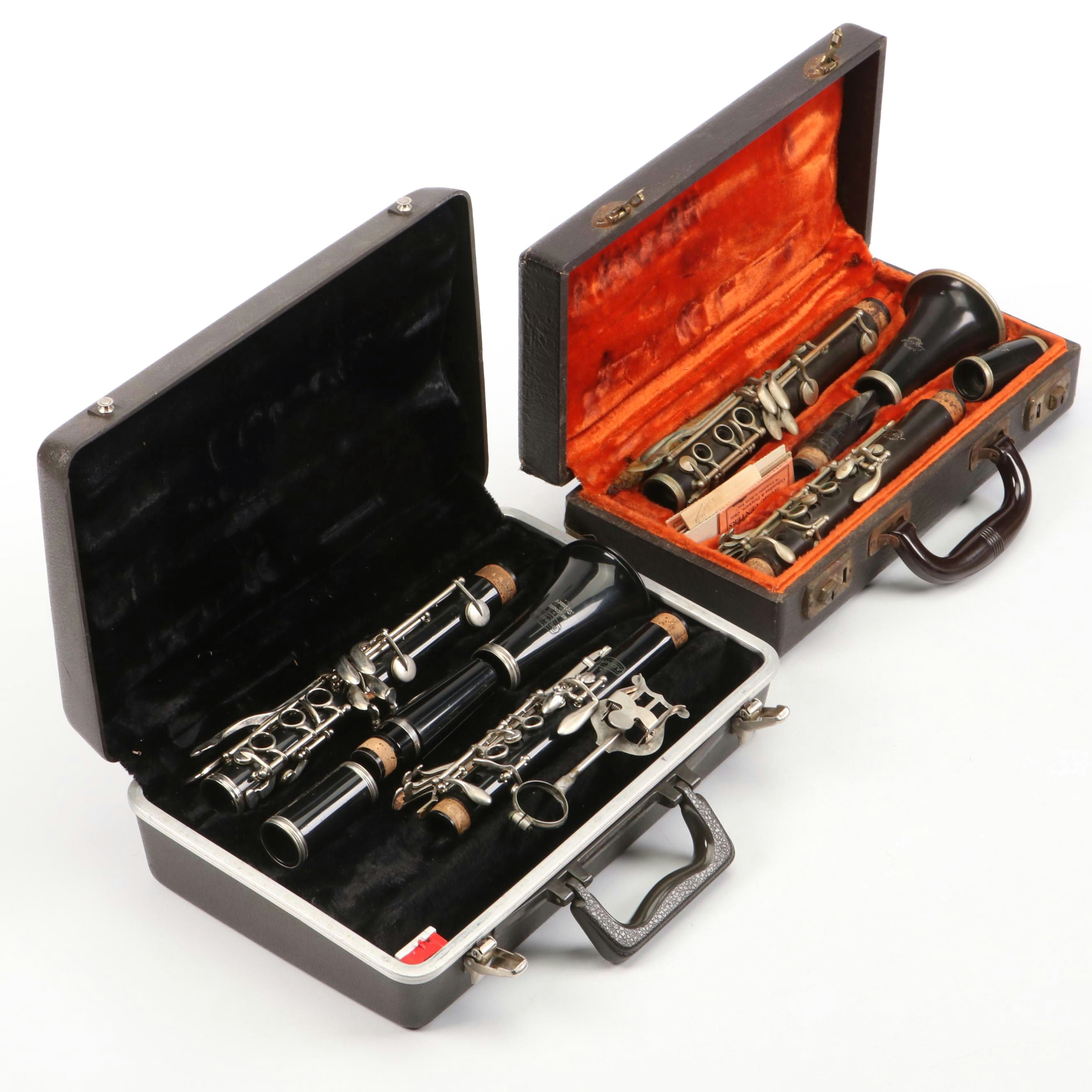 Bundy Selmer Resonite and Henri Leduc Clarinets with Travel Cases
