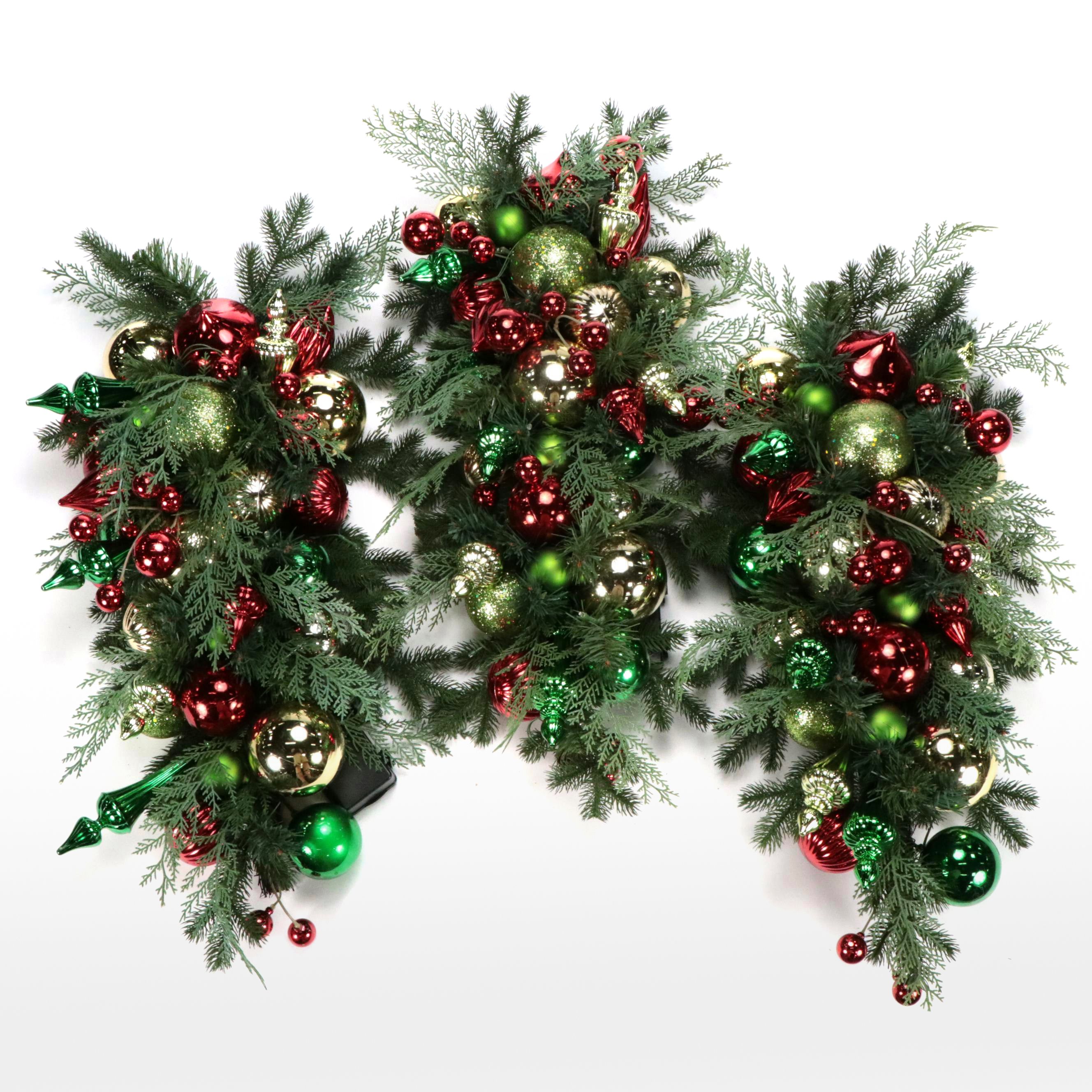 Grandinroad Cordless Holly Jolly Swag Artificial Garland