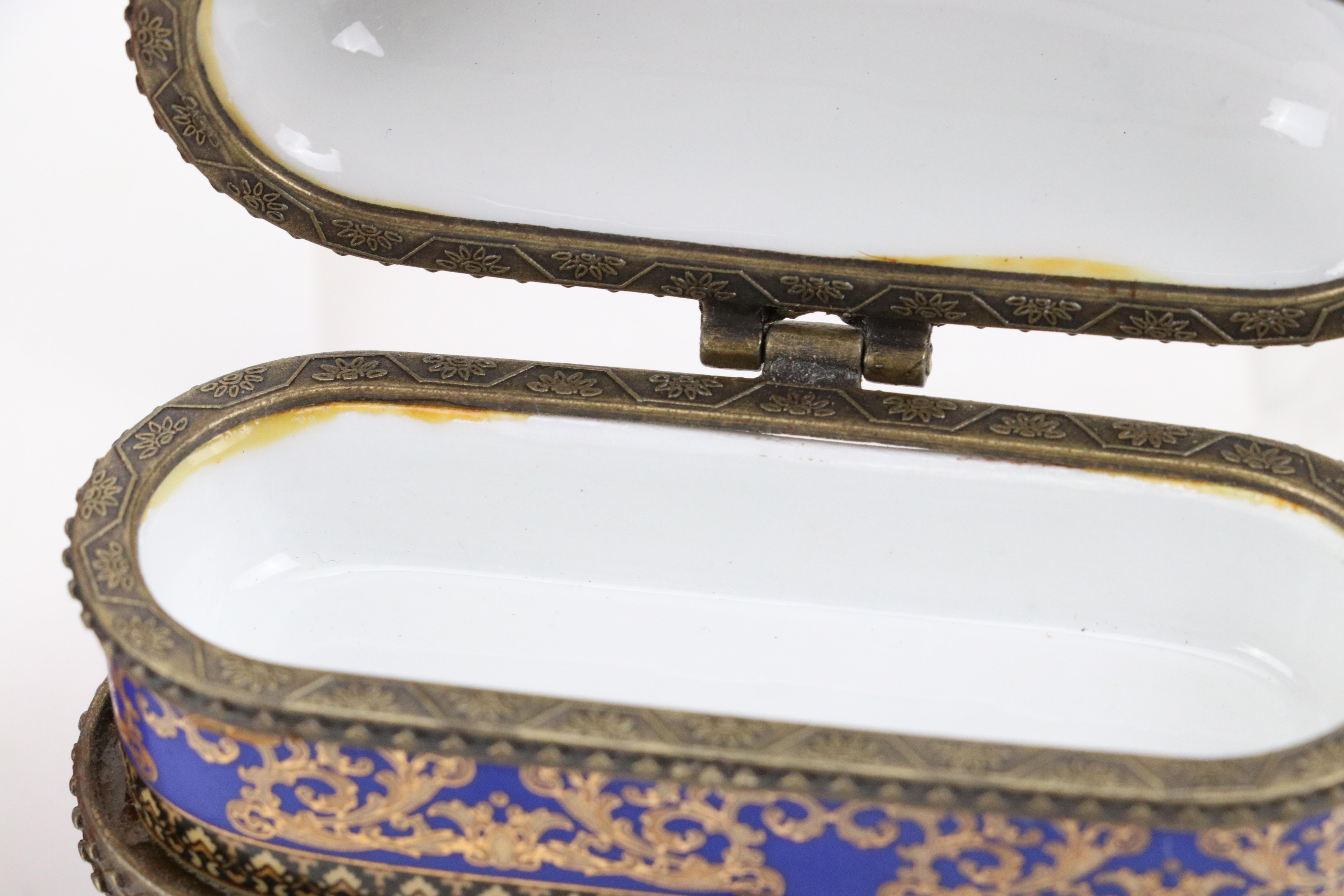 Porcelain Two-Tiered Hinged Box with Other Porcelain Hinged Box and Vase