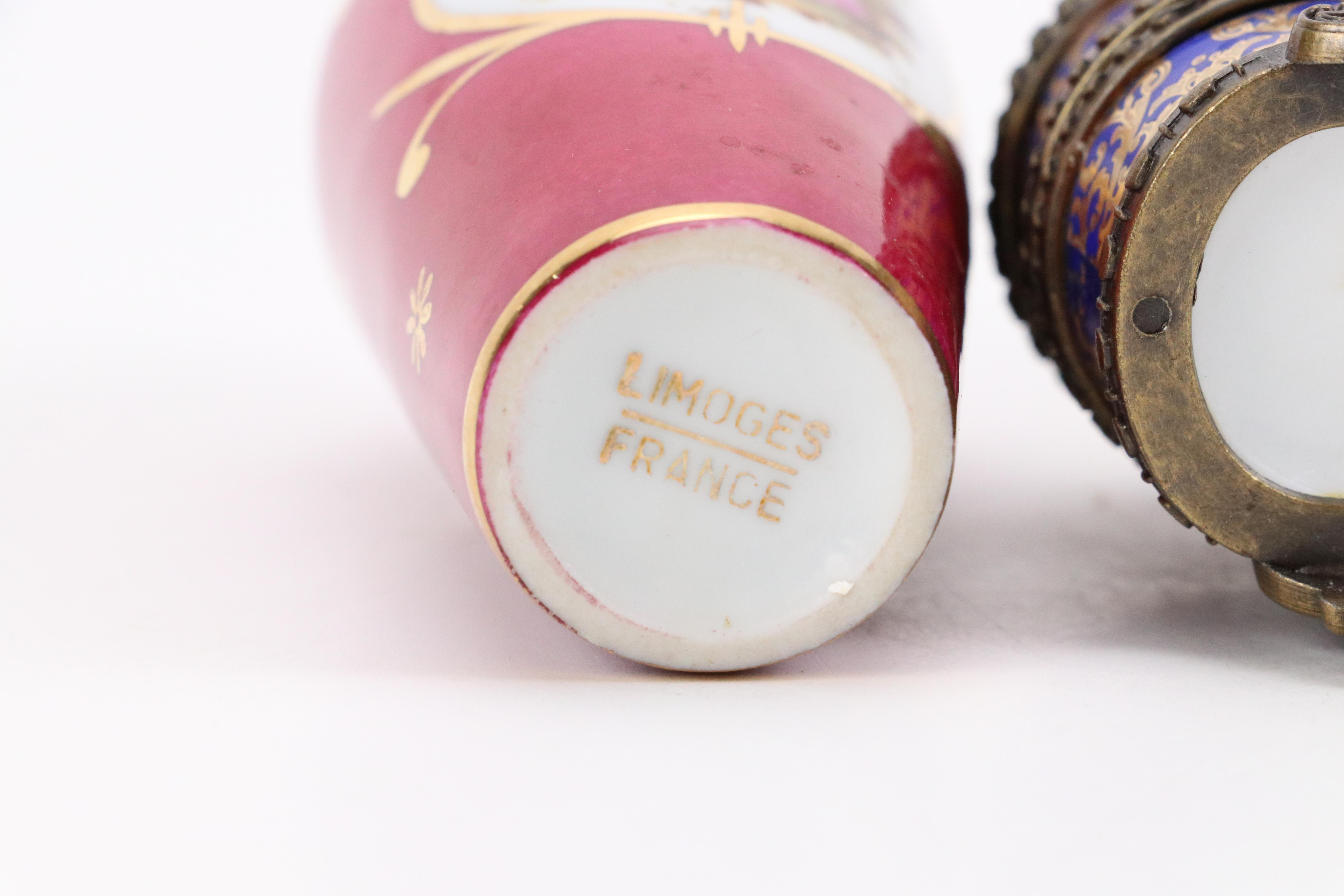 Porcelain Two-Tiered Hinged Box with Other Porcelain Hinged Box and Vase