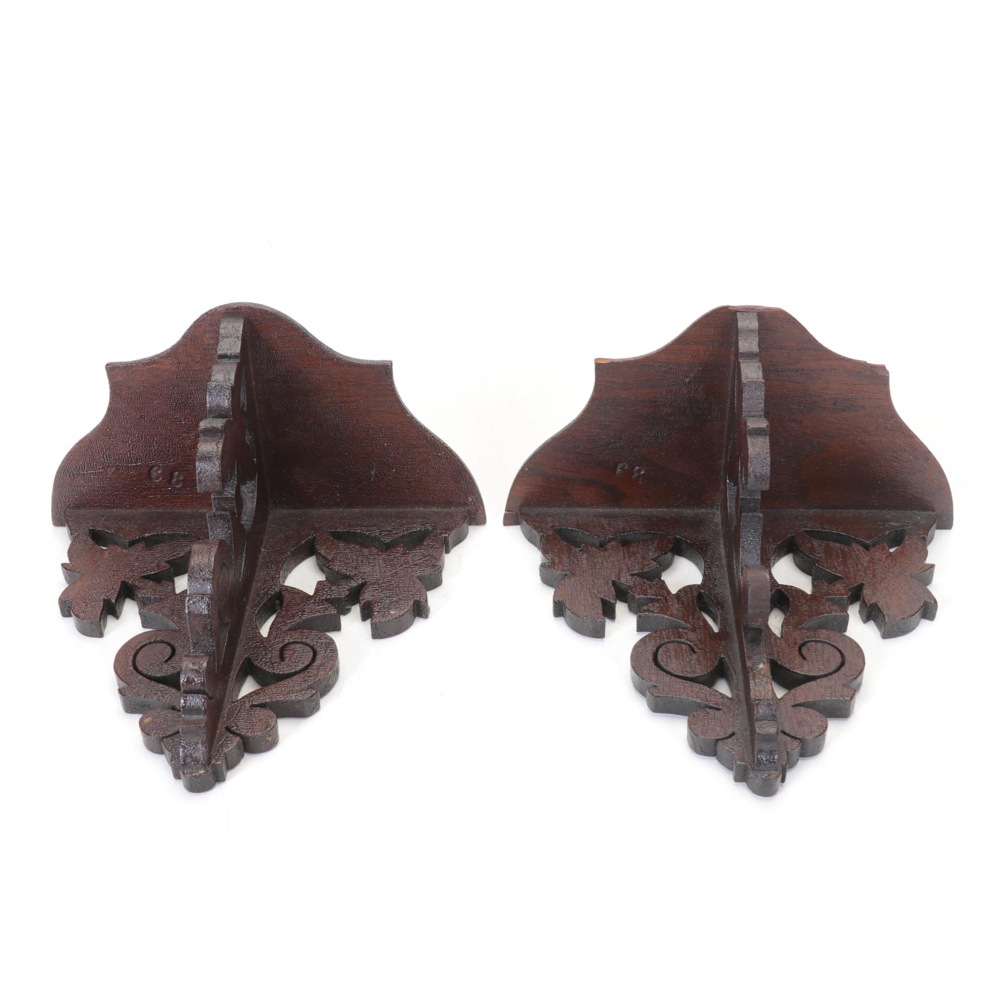 Victorian Style Scroll-Cut Wall Shelves