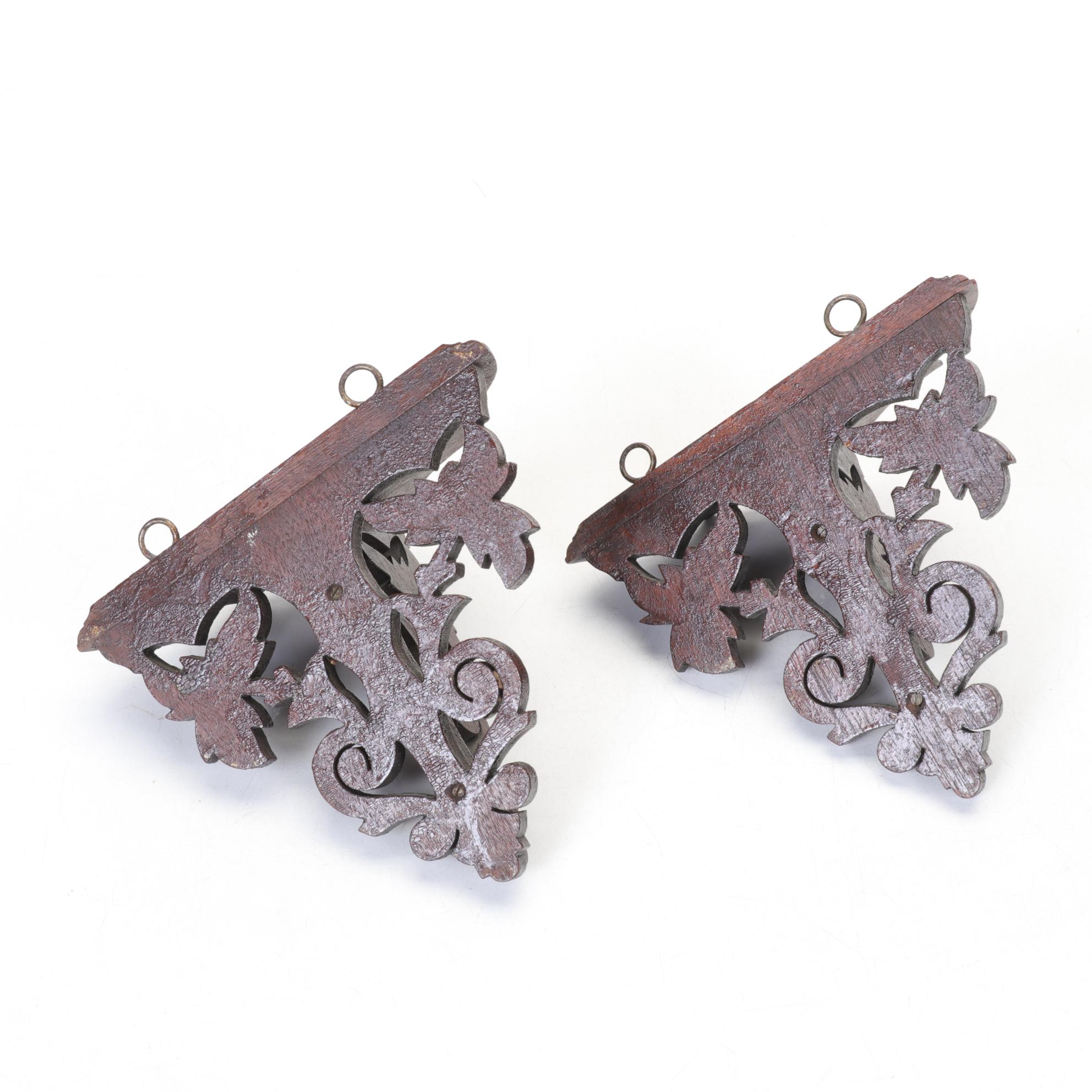Victorian Style Scroll-Cut Wall Shelves