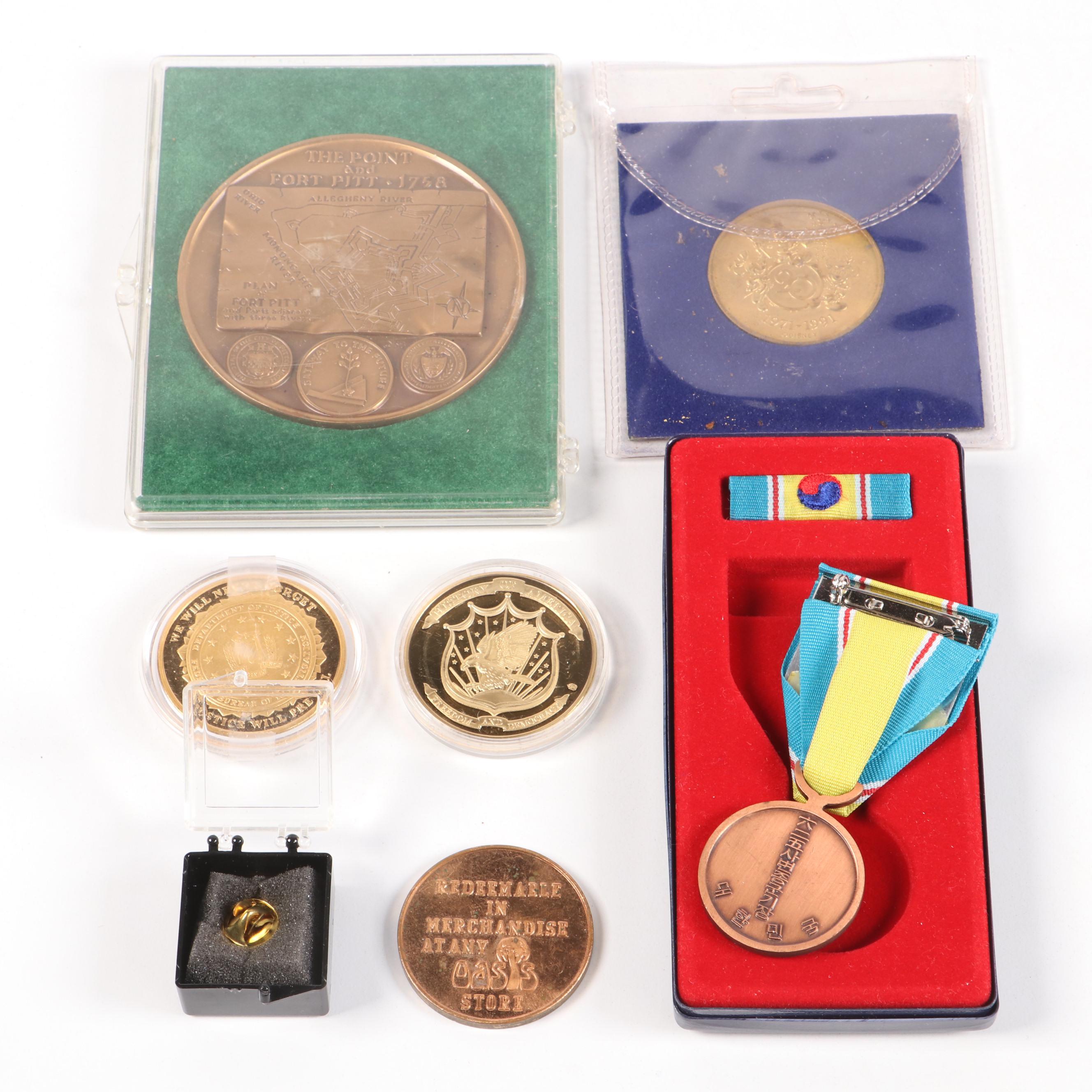 Korean War 50th Anniversary Service Medal with 9/11 and Other Tokens