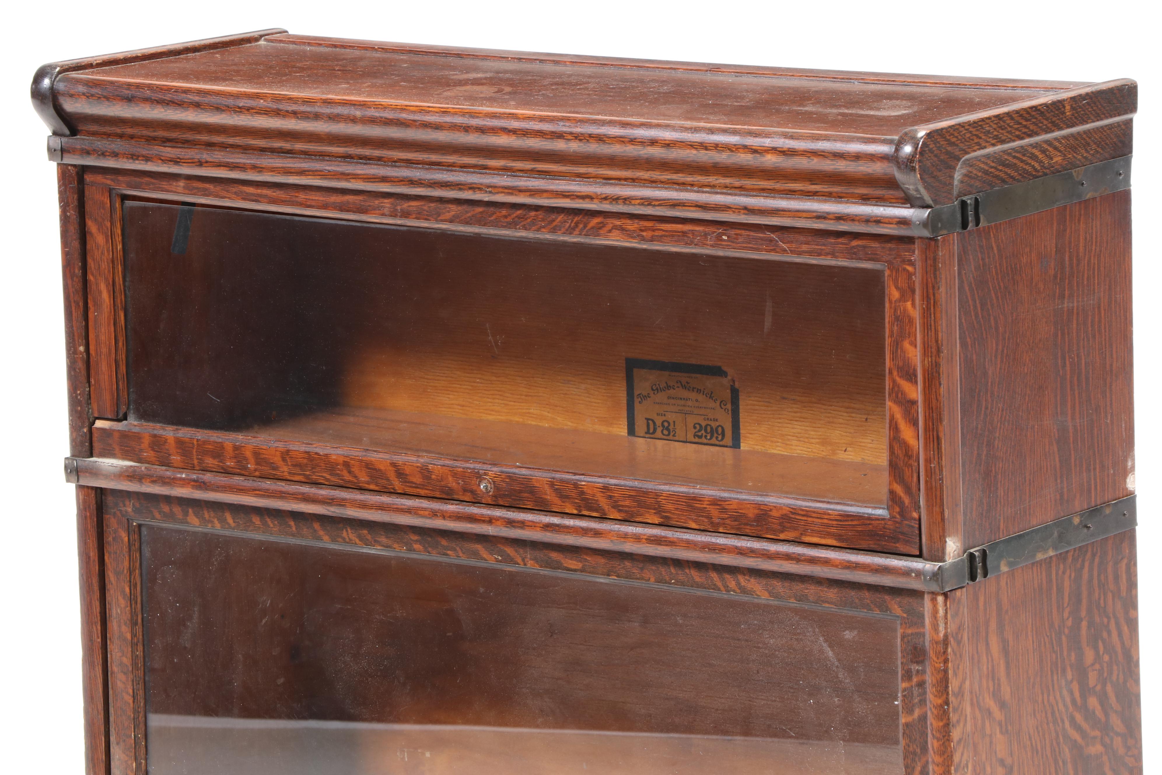 The Globe-Wernicke Co. Two-Stack Oak Barrister's Bookcase, 20th Century