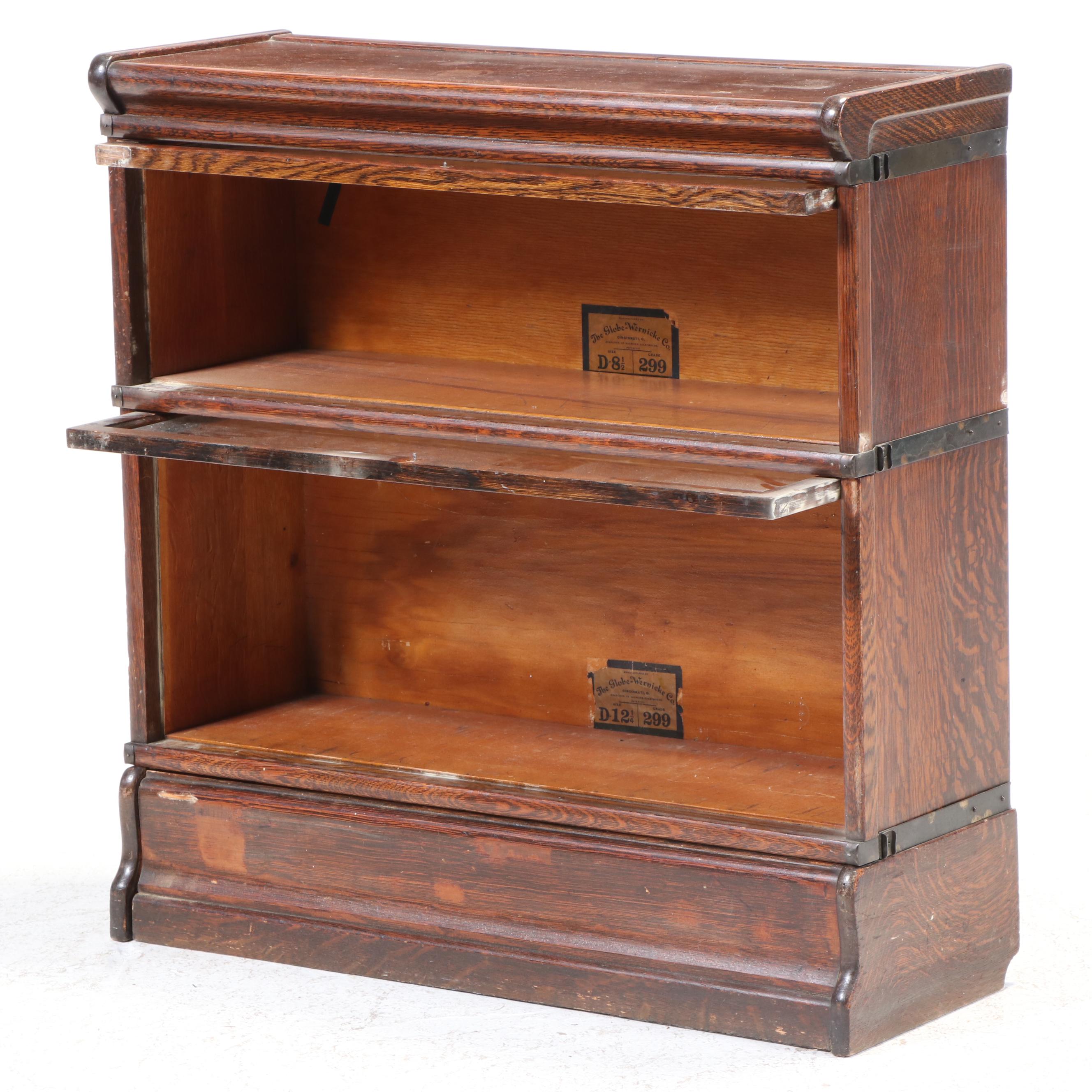 The Globe-Wernicke Co. Two-Stack Oak Barrister's Bookcase, 20th Century