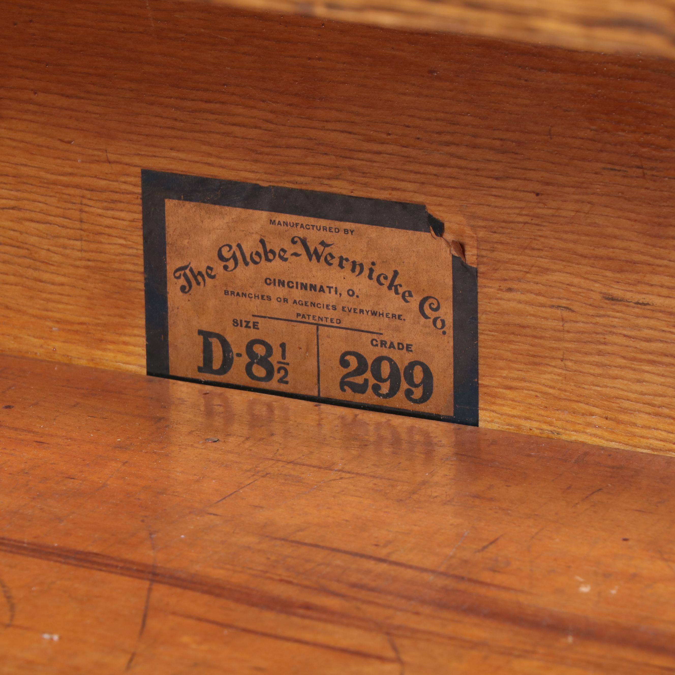 The Globe-Wernicke Co. Two-Stack Oak Barrister's Bookcase, 20th Century