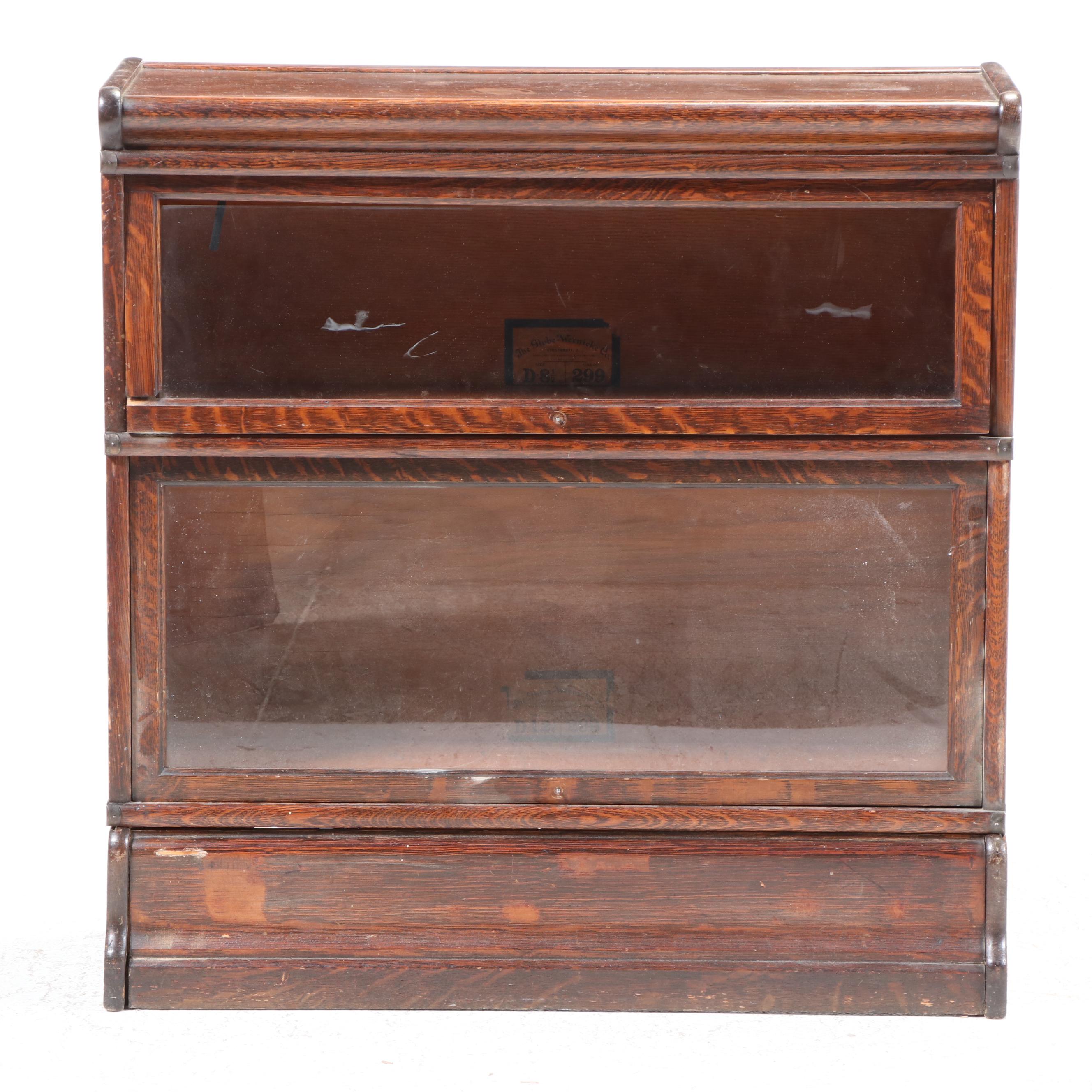The Globe-Wernicke Co. Two-Stack Oak Barrister's Bookcase, 20th Century