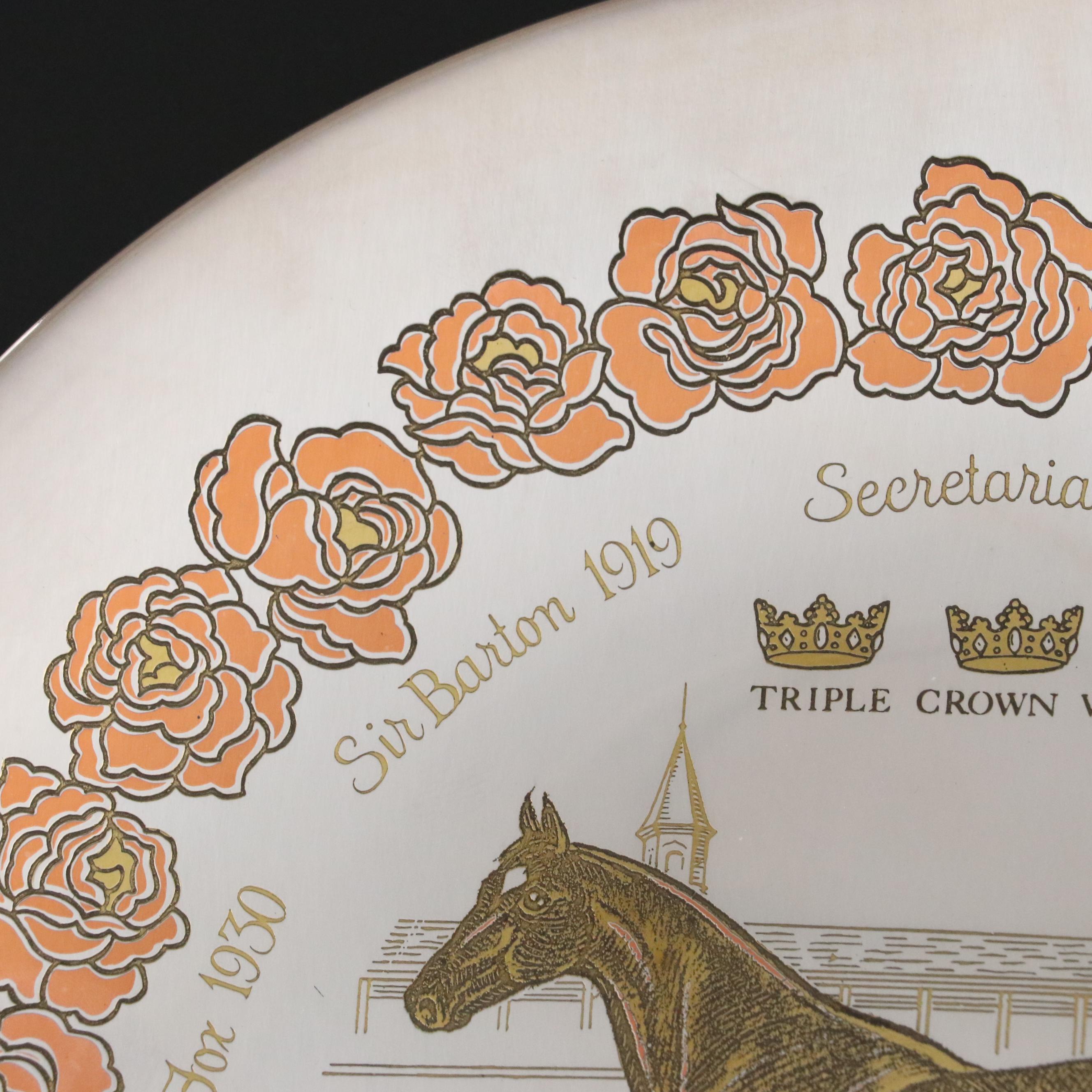 Reed & Barton Kentucky Derby 100th Anniversary Damascene Collector Plate, 1974