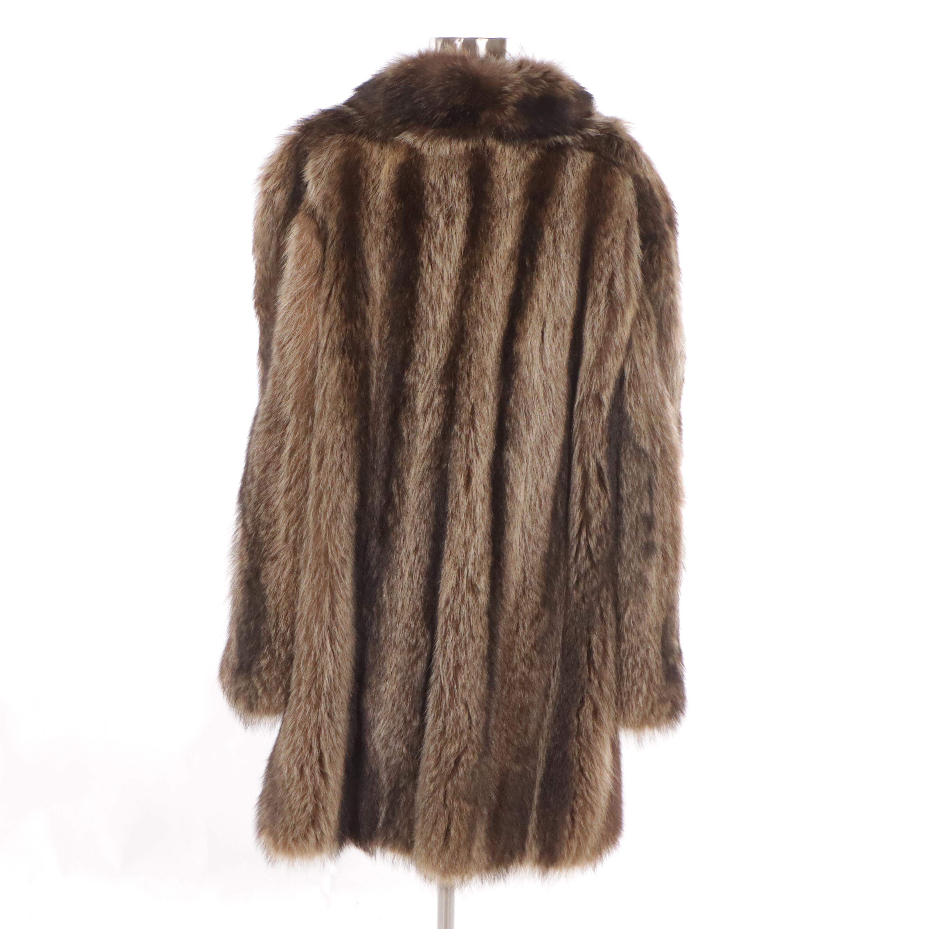 Men's Revillon Natural Raccoon Fur Short Coat, circa 1970