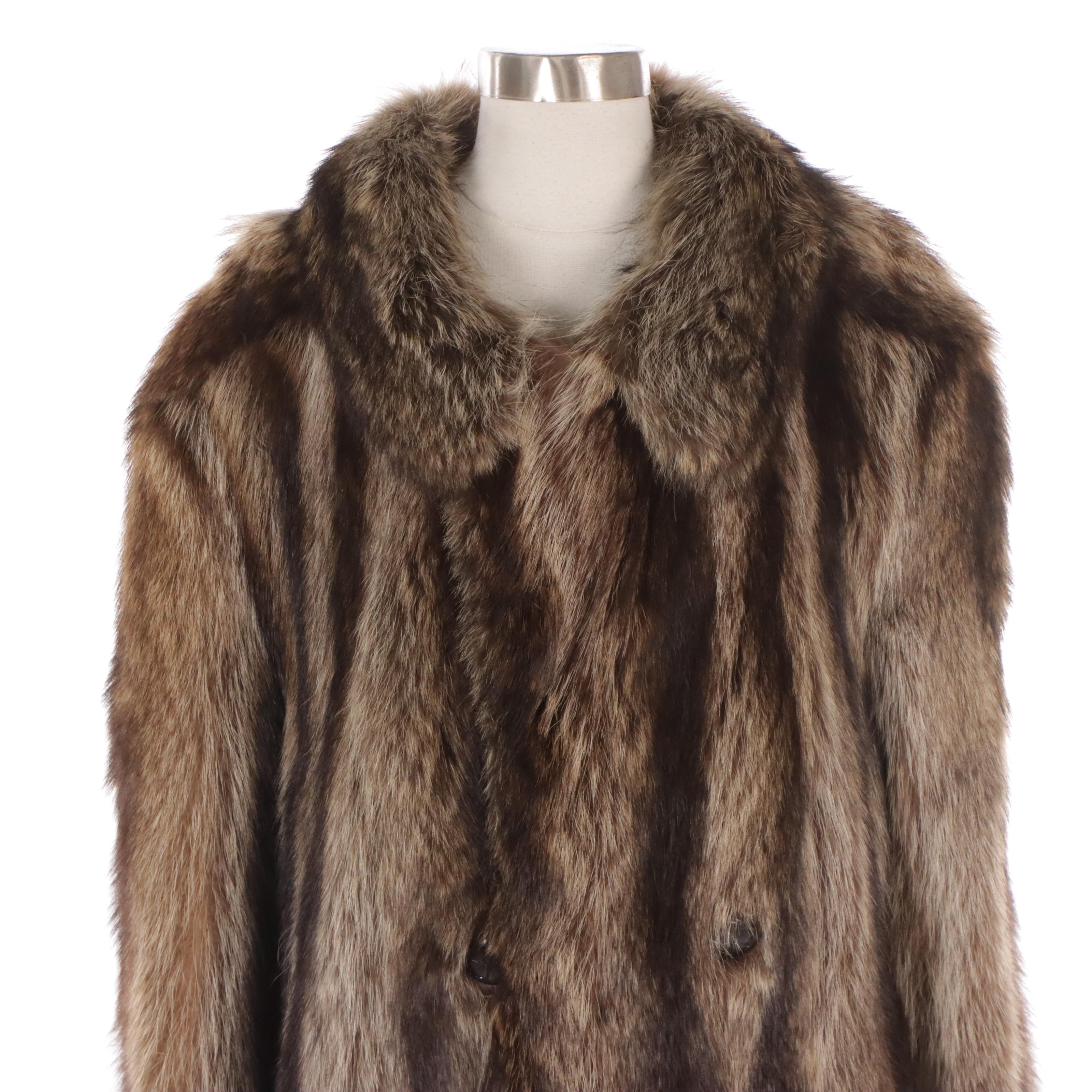 Men's Revillon Natural Raccoon Fur Short Coat, circa 1970