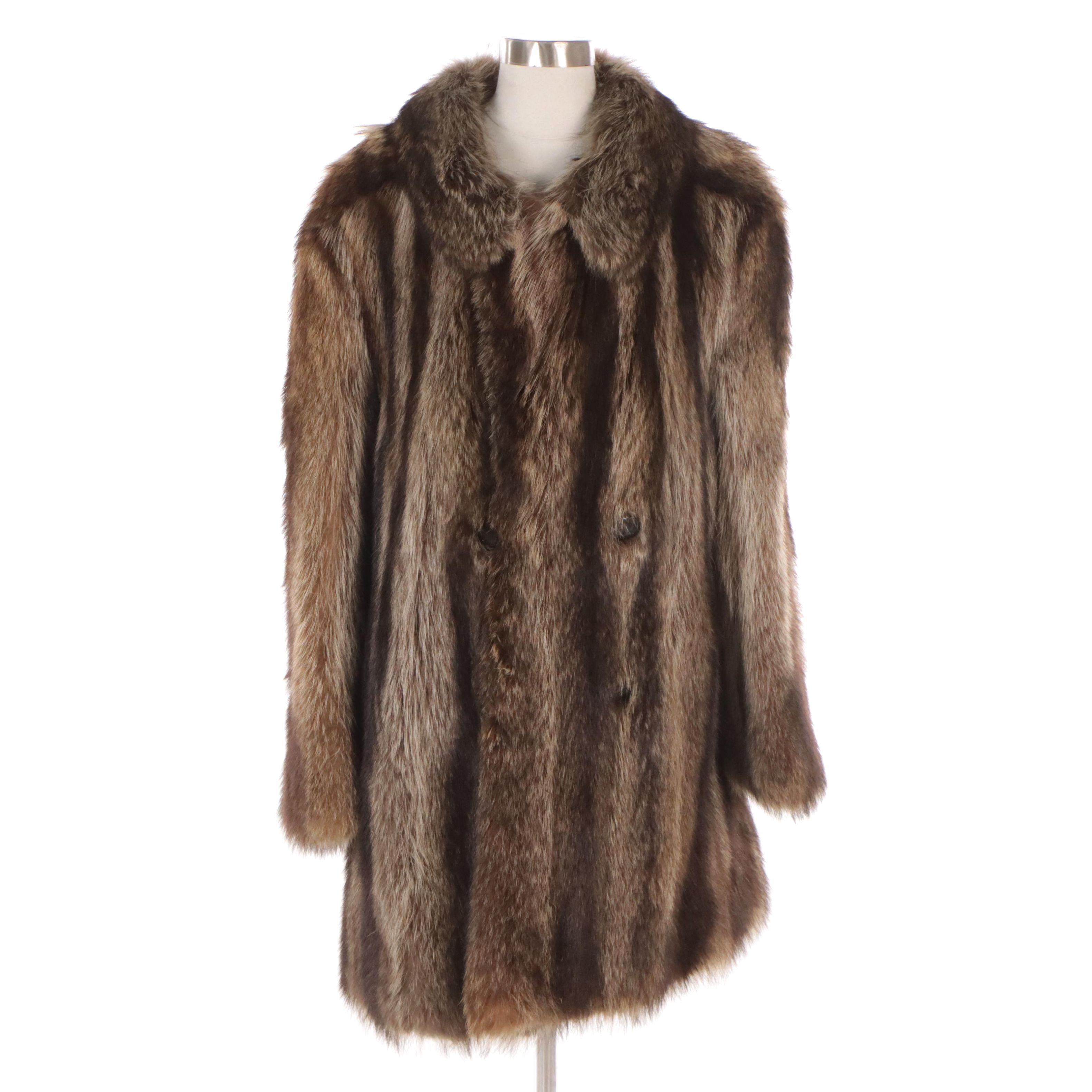 Men's Revillon Natural Raccoon Fur Short Coat, circa 1970
