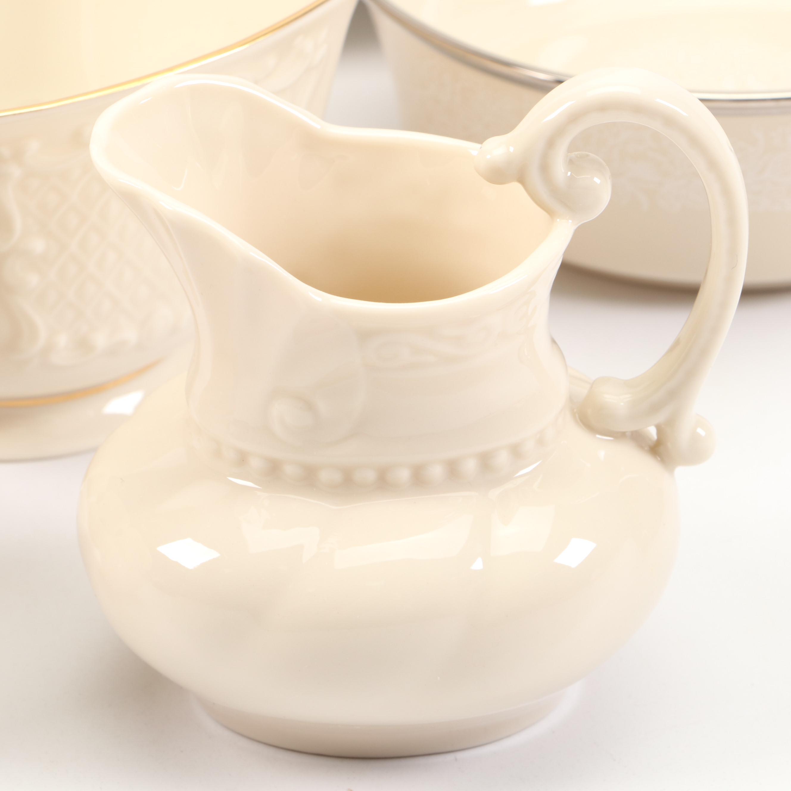 Chateau China "Dresden Flowers" Porcelain Dinner Plates with Lenox Table Décor