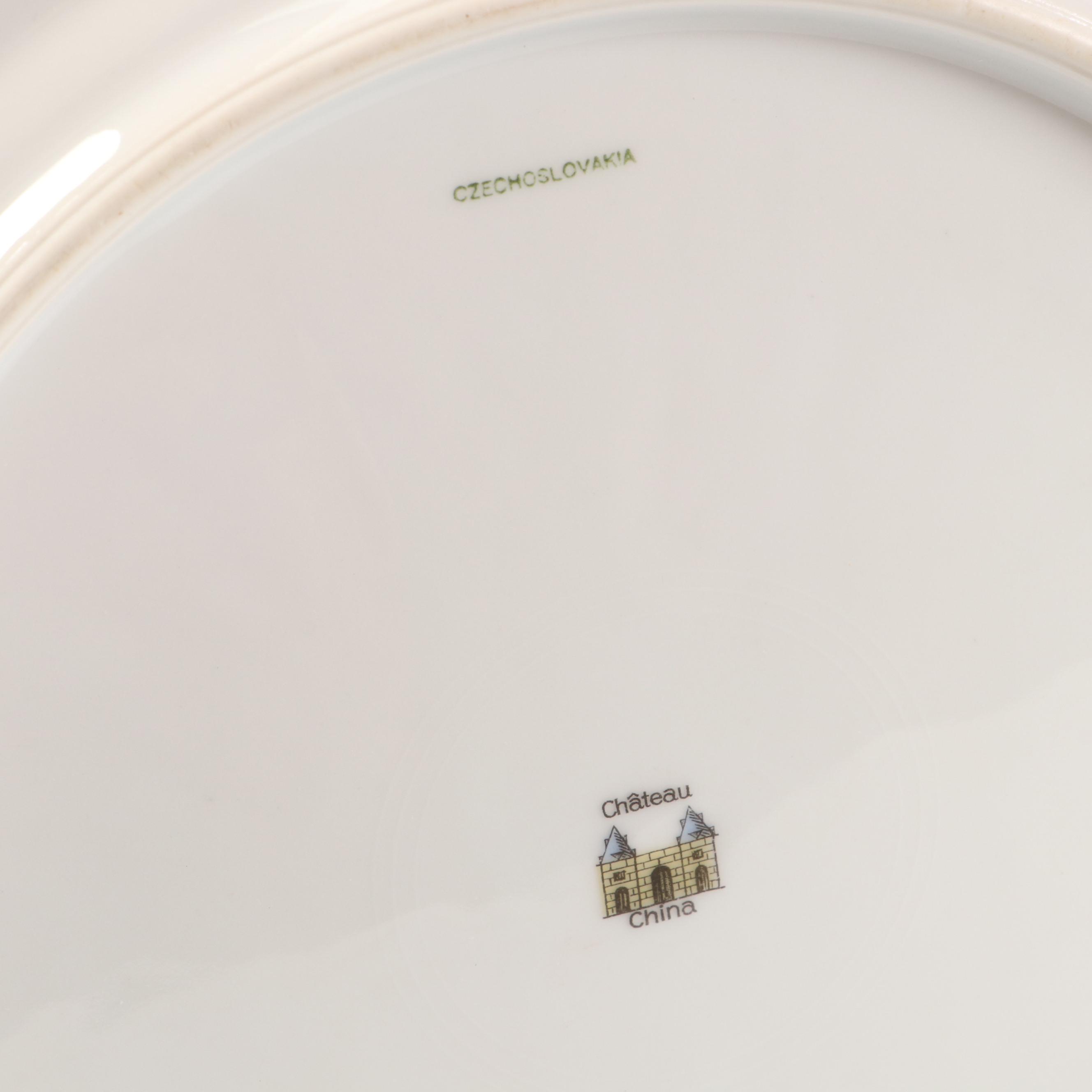 Chateau China "Dresden Flowers" Porcelain Dinner Plates with Lenox Table Décor