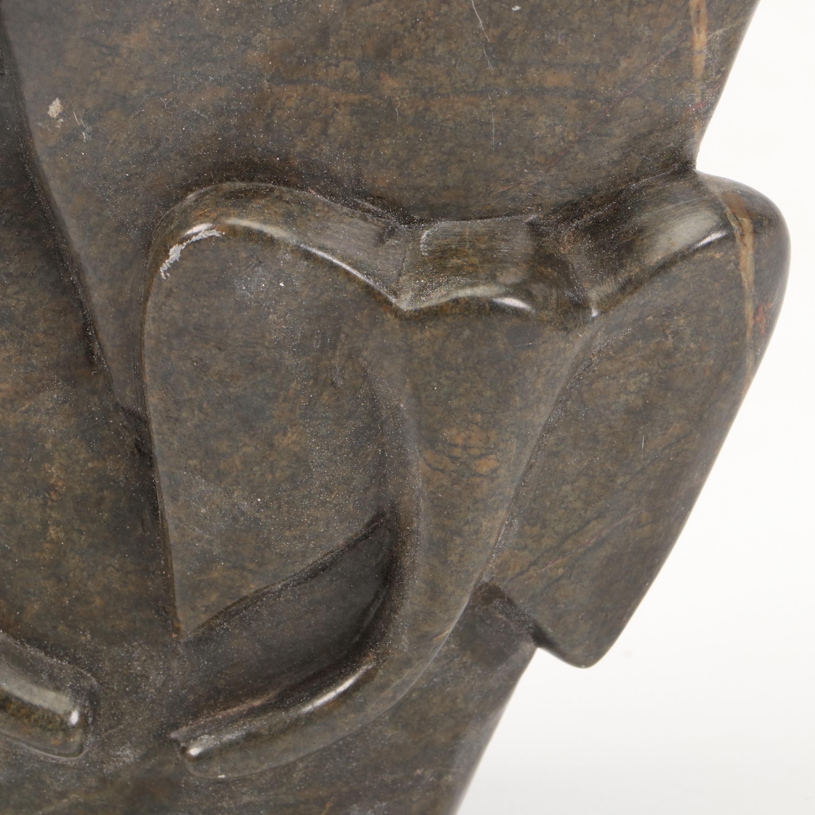 Artist-Made Stoneware Elephant Planter with Concrete and More Elephant Figurines