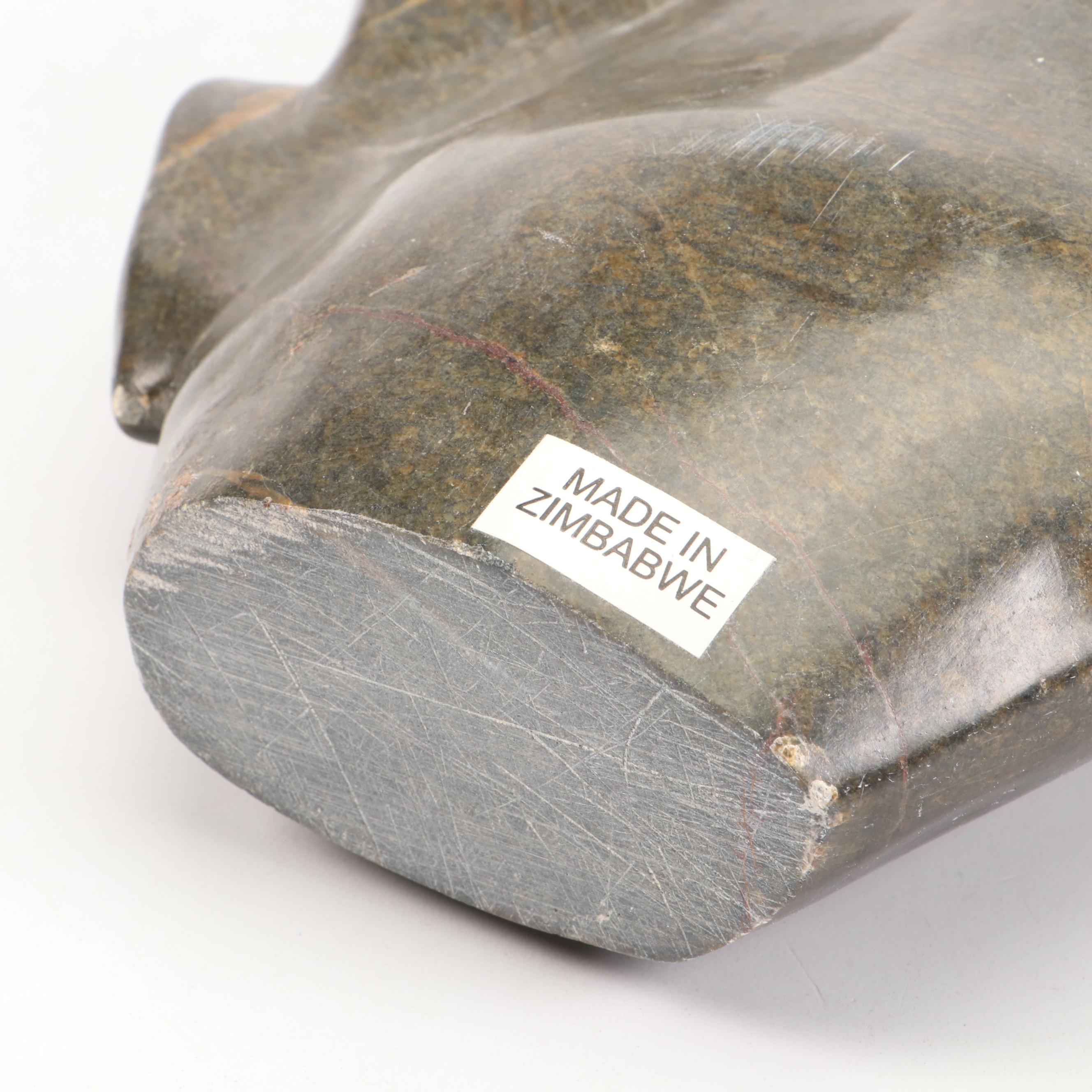 Artist-Made Stoneware Elephant Planter with Concrete and More Elephant Figurines