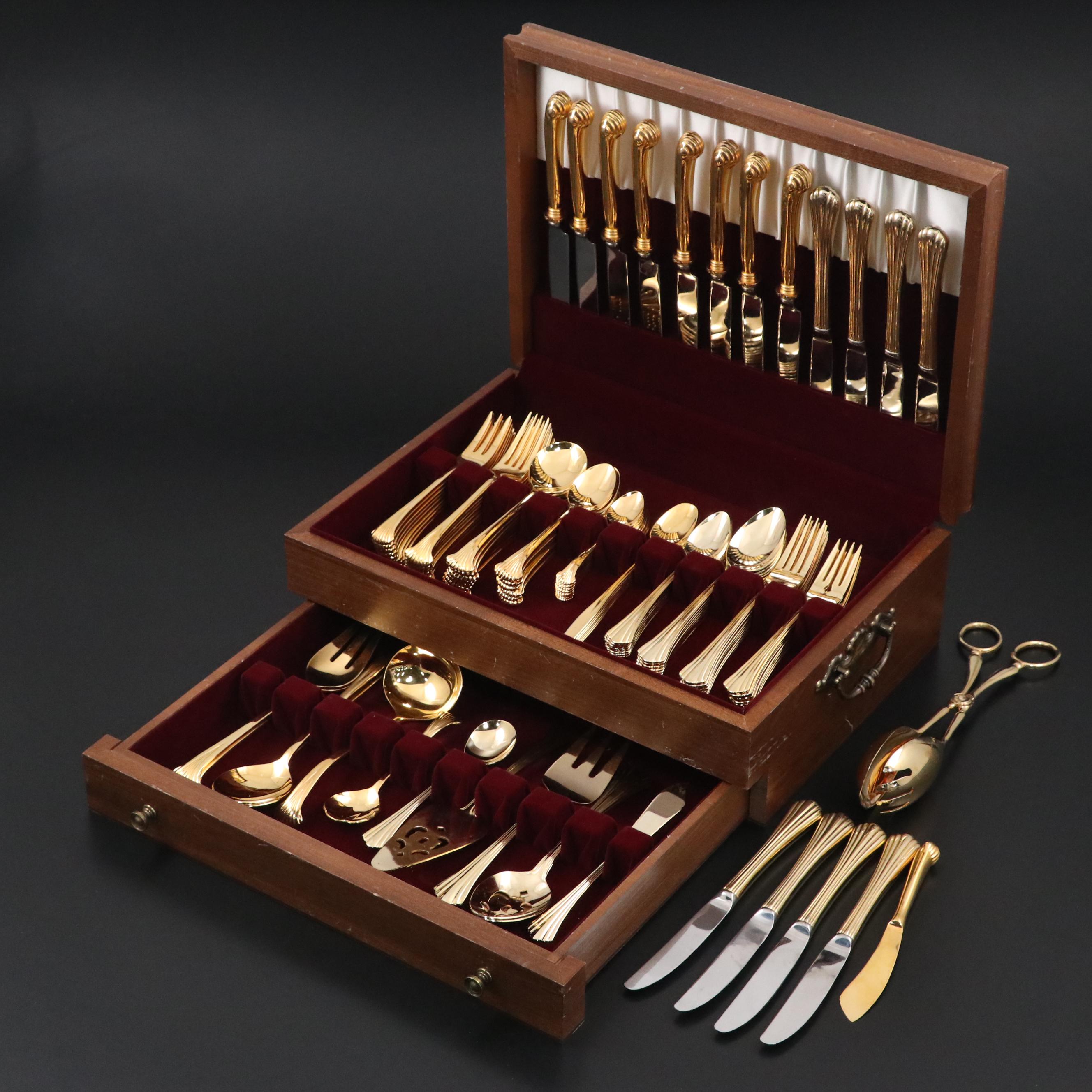 International Silver Co. "Golden Flair" and Other Gold Washed Plate Flatware