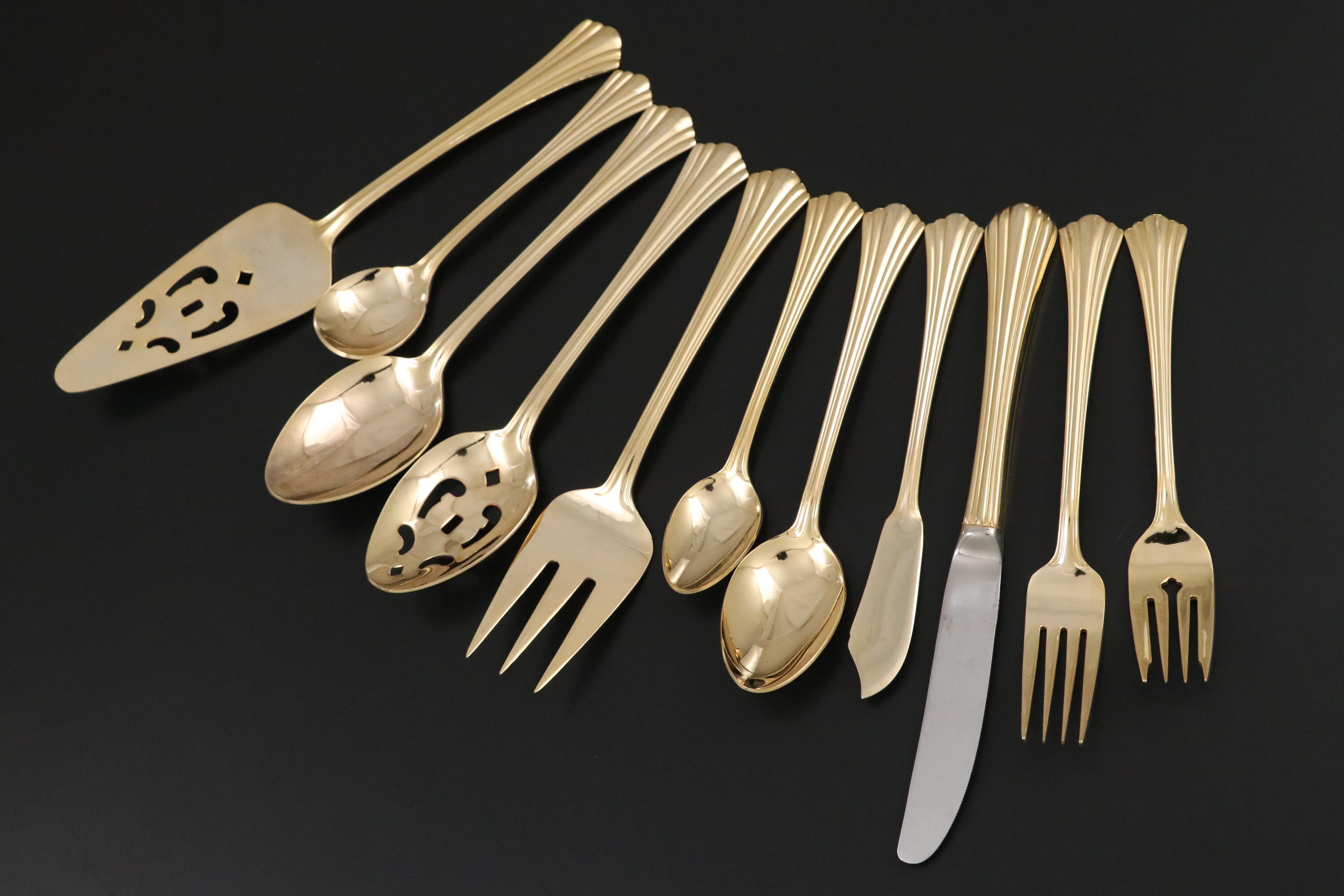 International Silver Co. "Golden Flair" and Other Gold Washed Plate Flatware