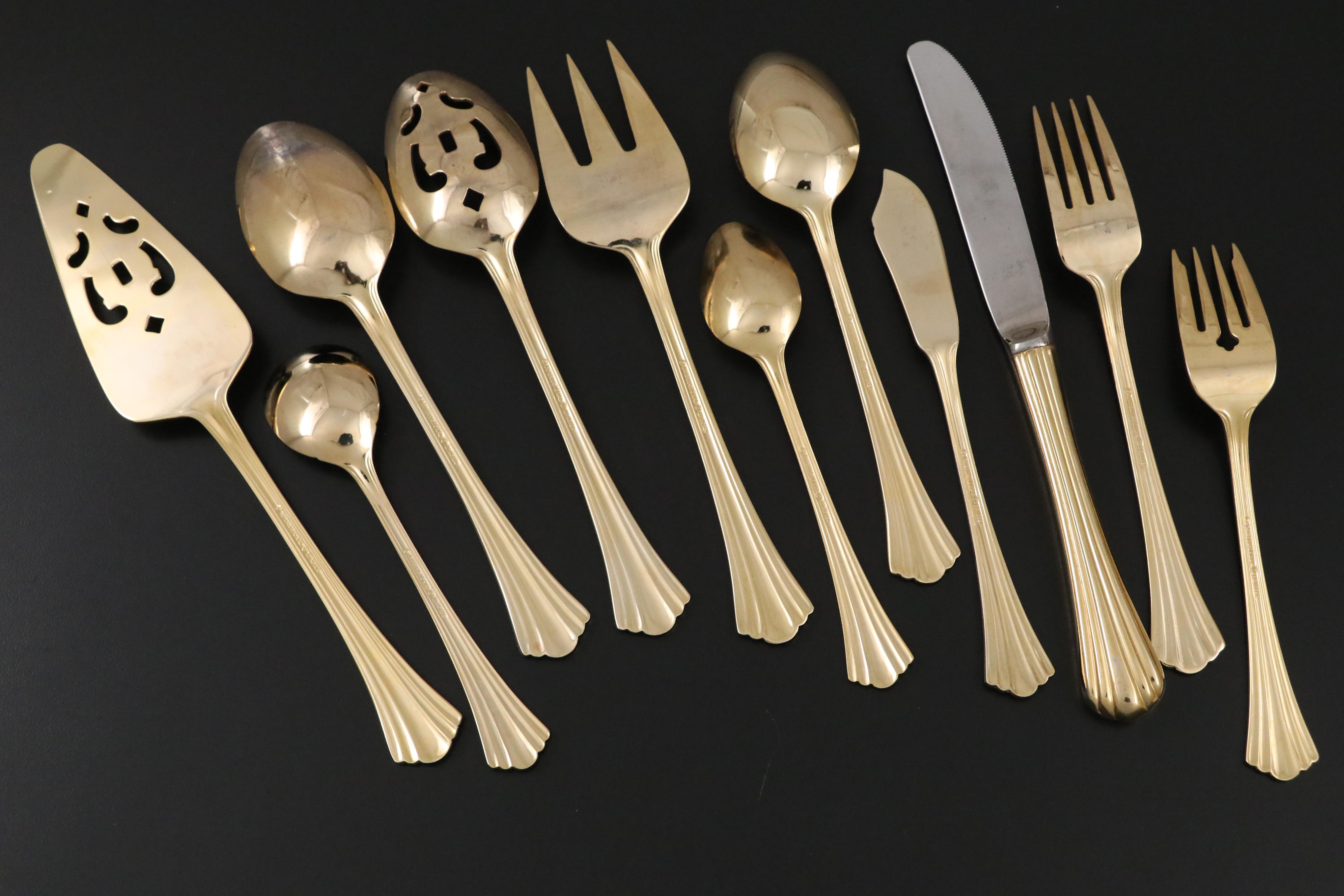 International Silver Co. "Golden Flair" and Other Gold Washed Plate Flatware