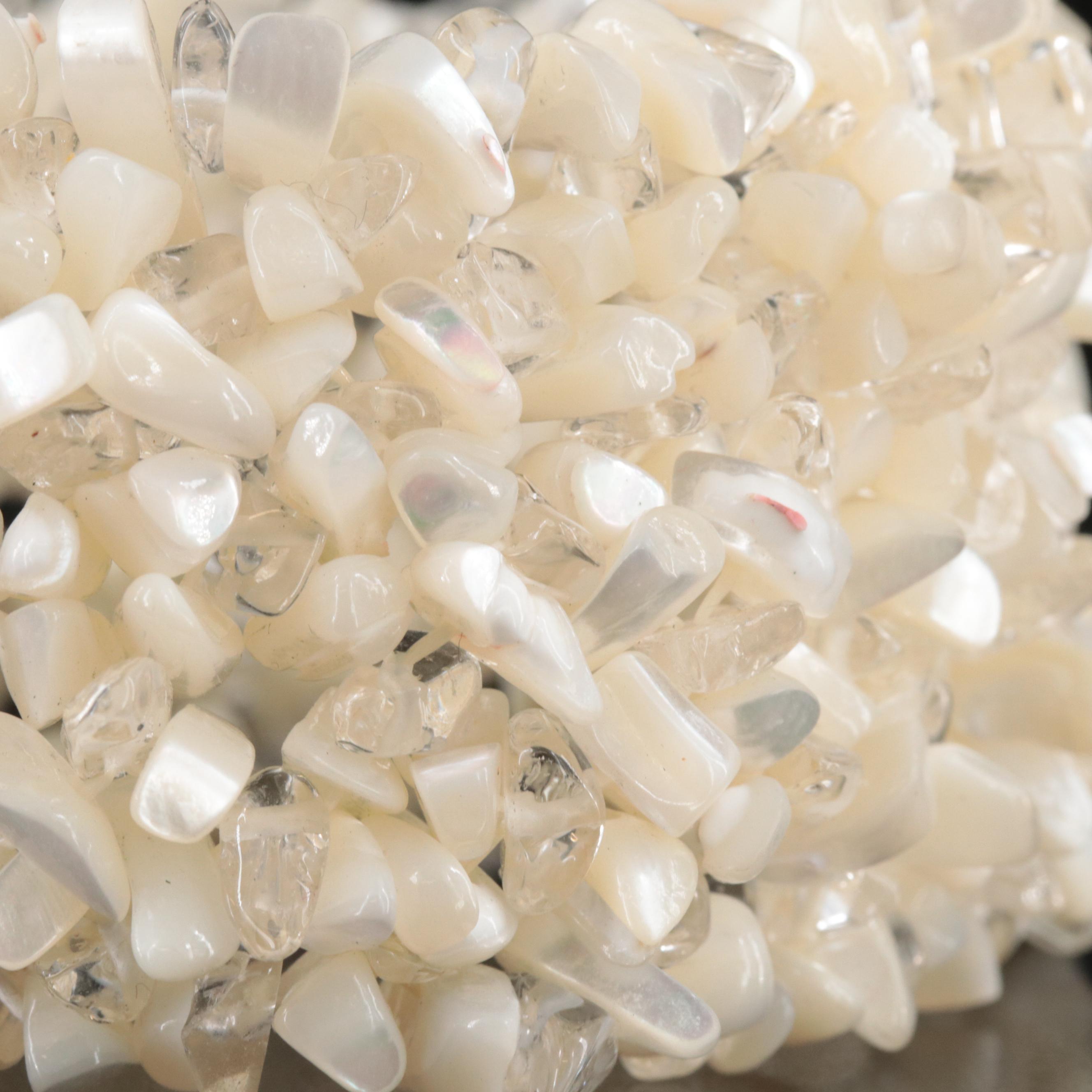 Mother-of-Pearl and Rock Crystal Quartz Bracelet