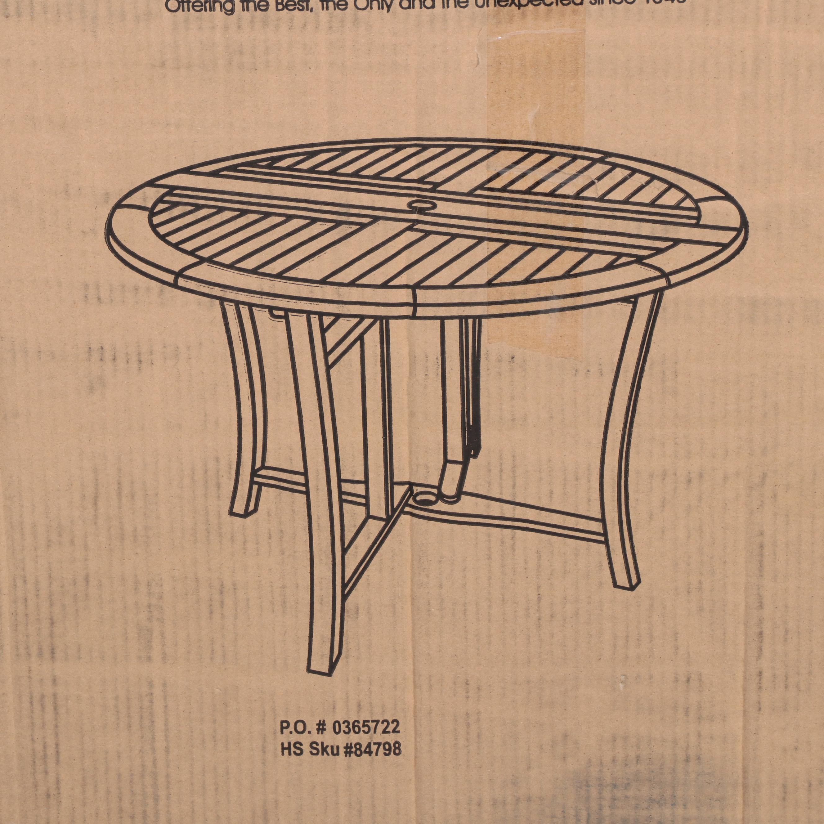 Hammacher Schlemmer Brazilian Eucalyptus Foldaway Table