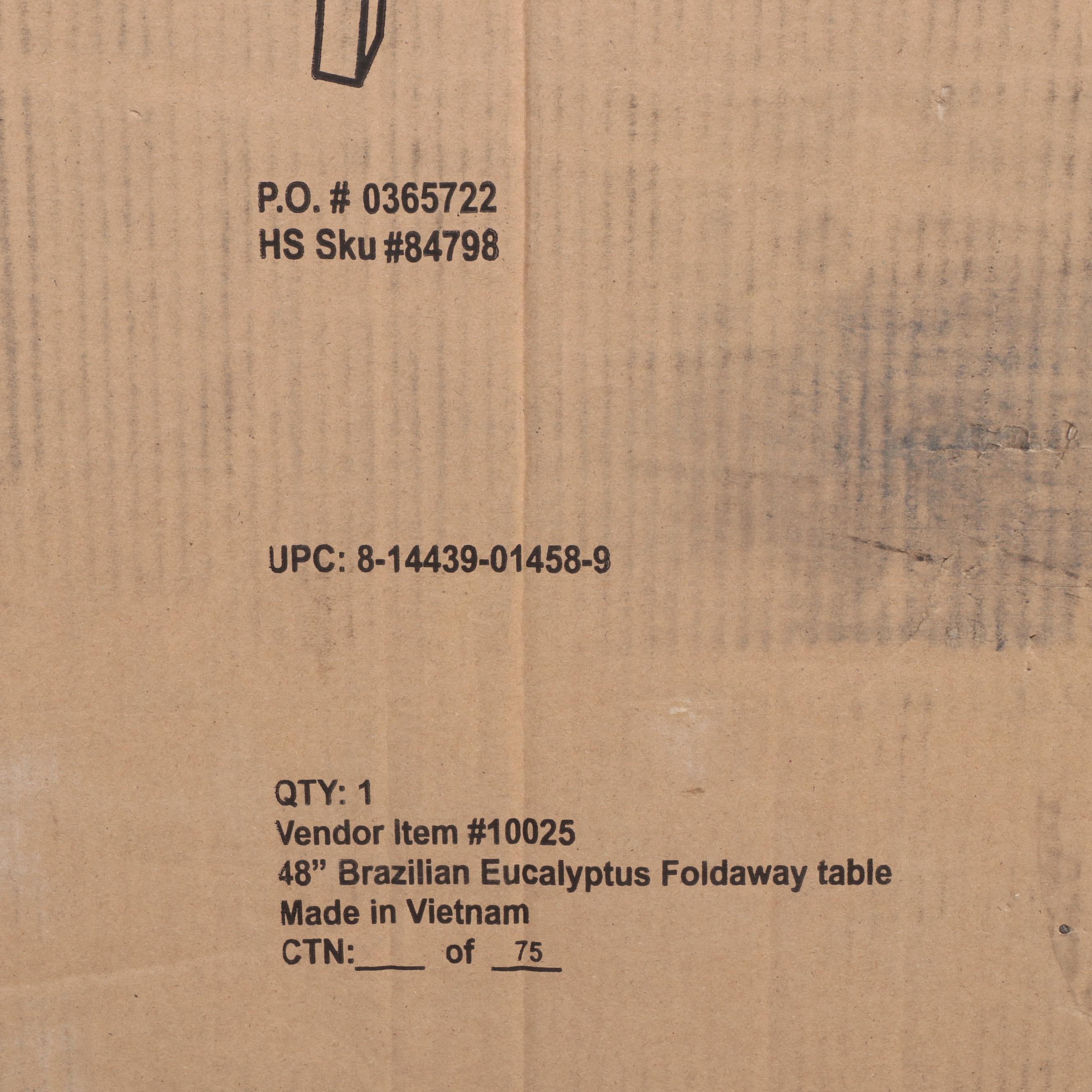 Hammacher Schlemmer Brazilian Eucalyptus Foldaway Table