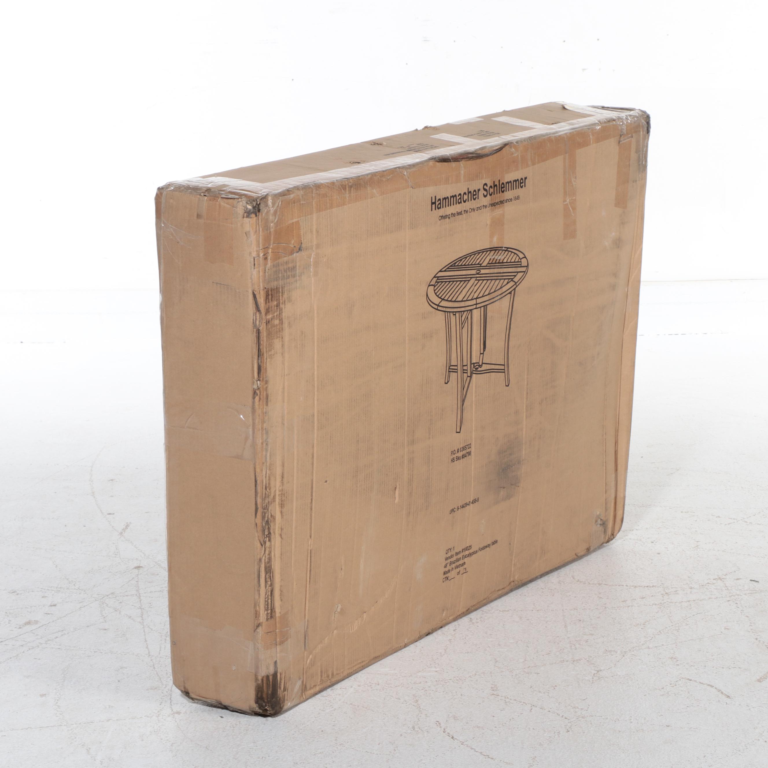 Hammacher Schlemmer Brazilian Eucalyptus Foldaway Table