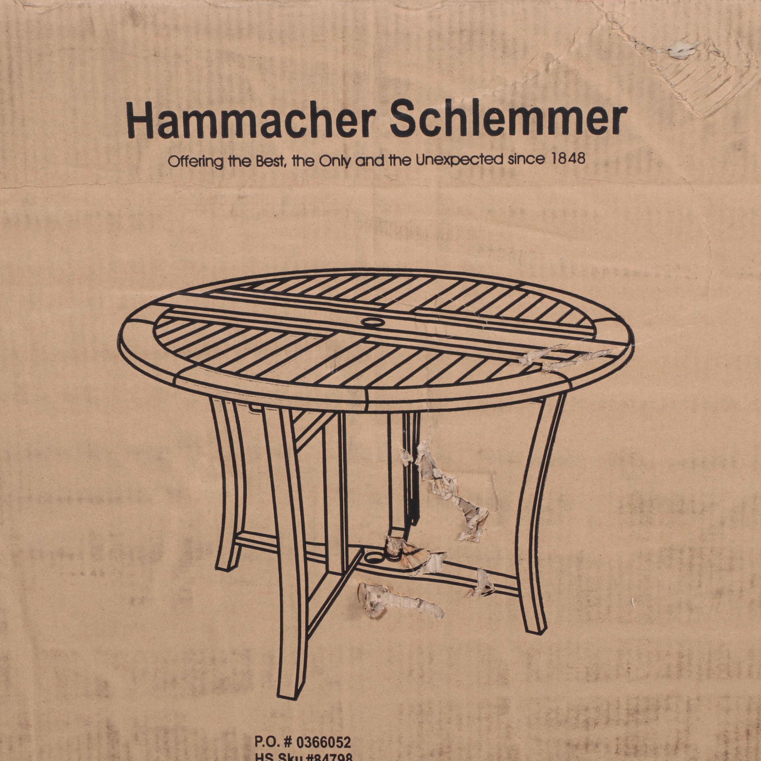 Hammacher Schlemmer 48" Brazilian Eucalyptus Folding Patio Table