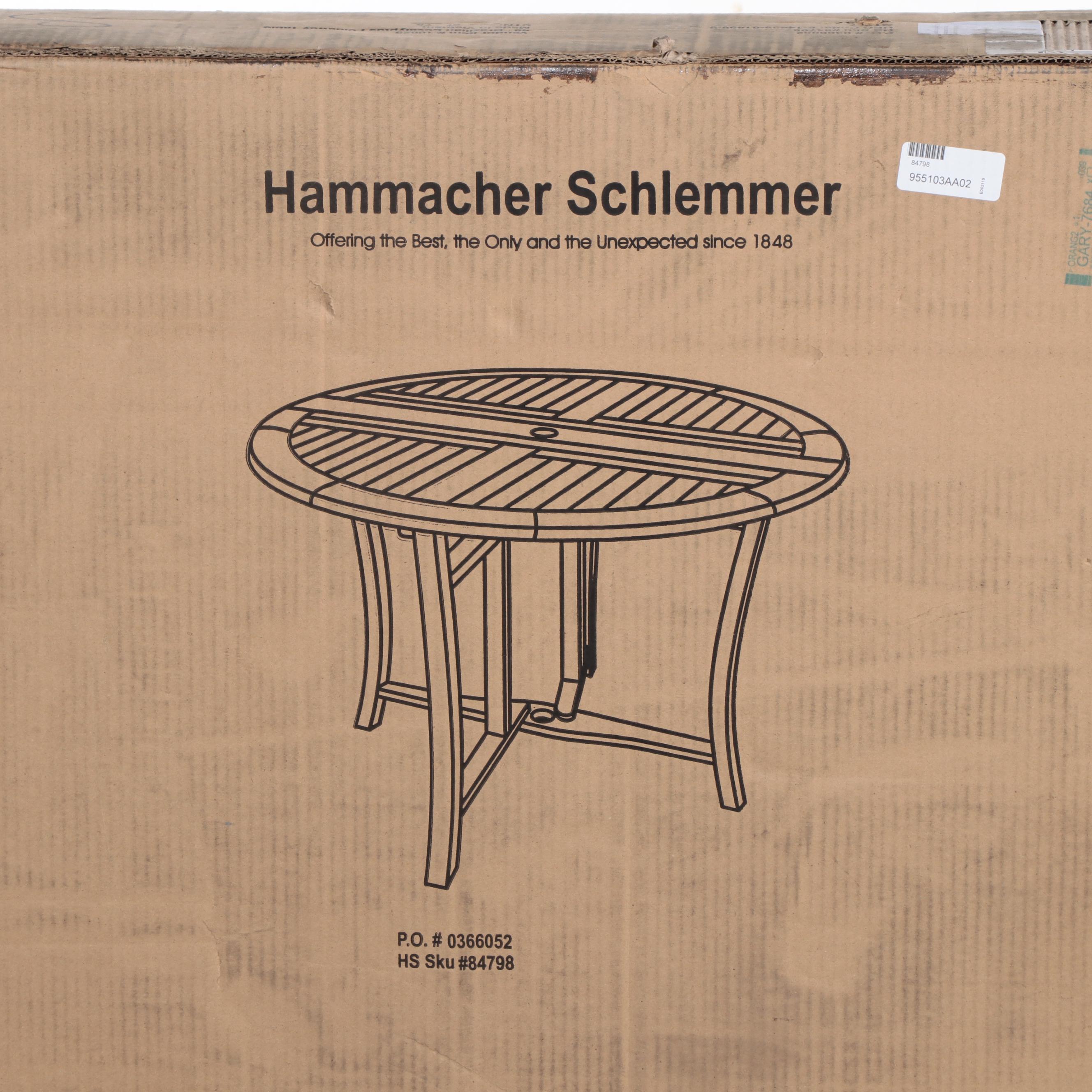 Hammacher Schlemmer 48" Brazilian Eucalyptus Folding Patio Table
