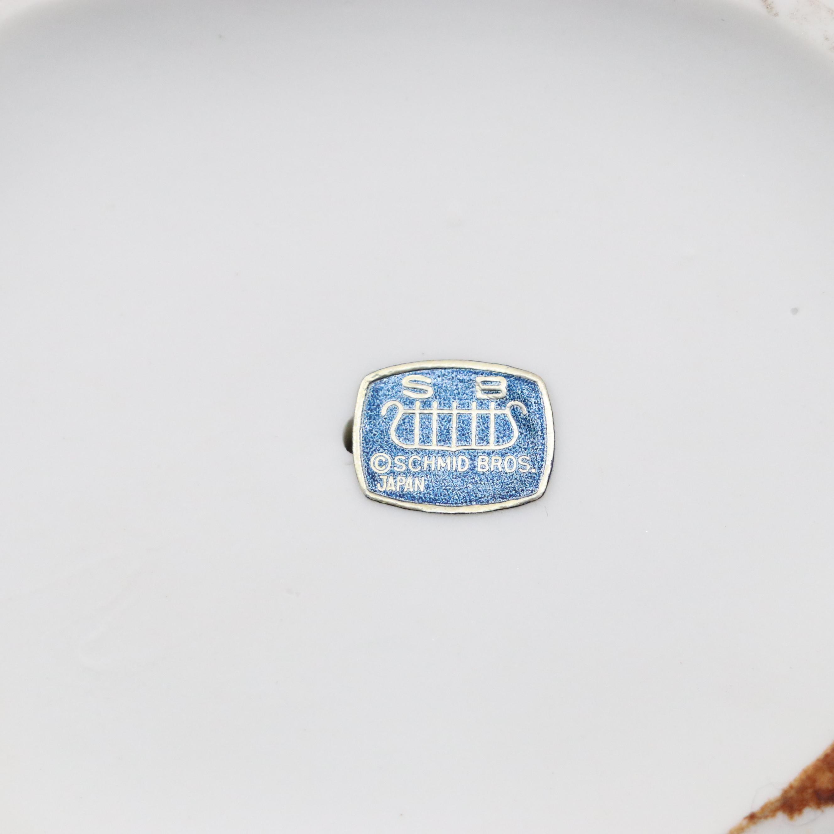 Scmid Bros. Gilt Bisque Porcelain Angel Candle Holders with Other Angel Figurine