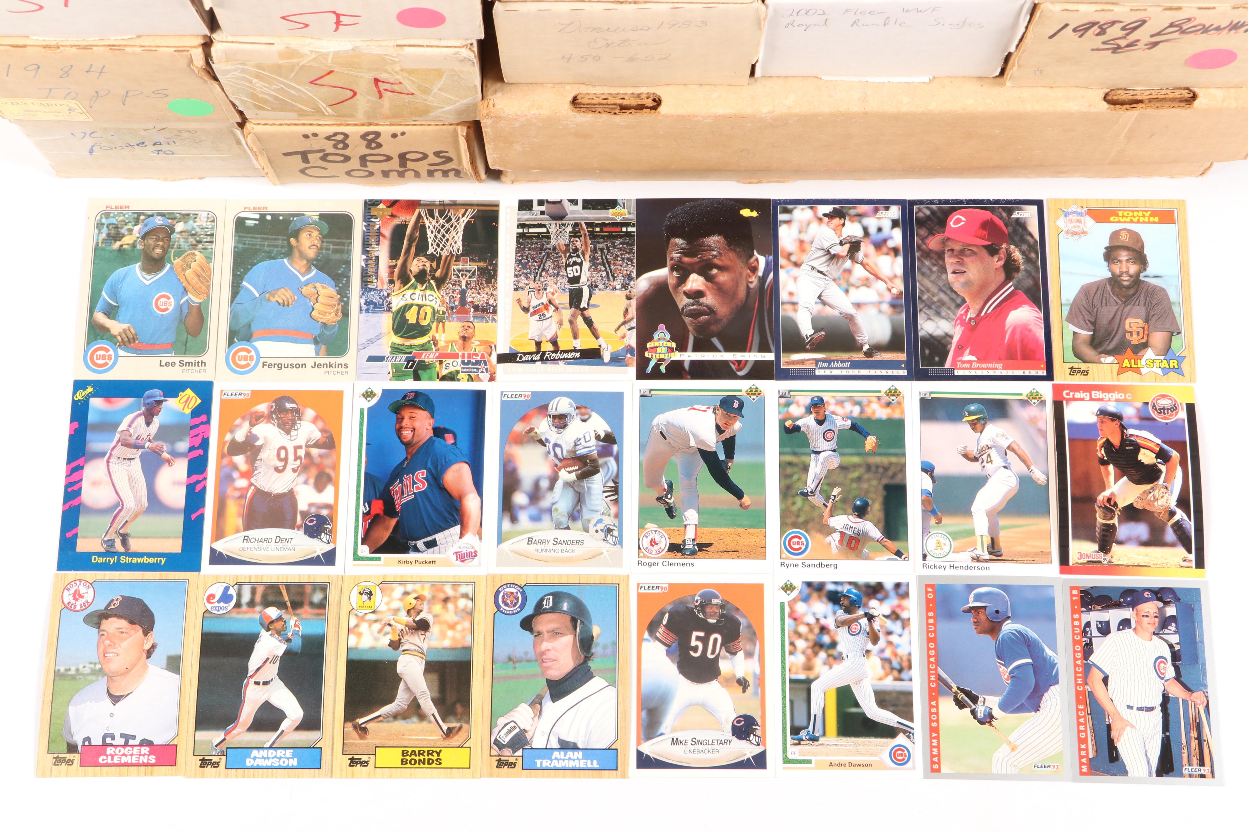 Donruss with Other Sports Cards Featuring Roger Clemens, Patrick Ewing, and More
