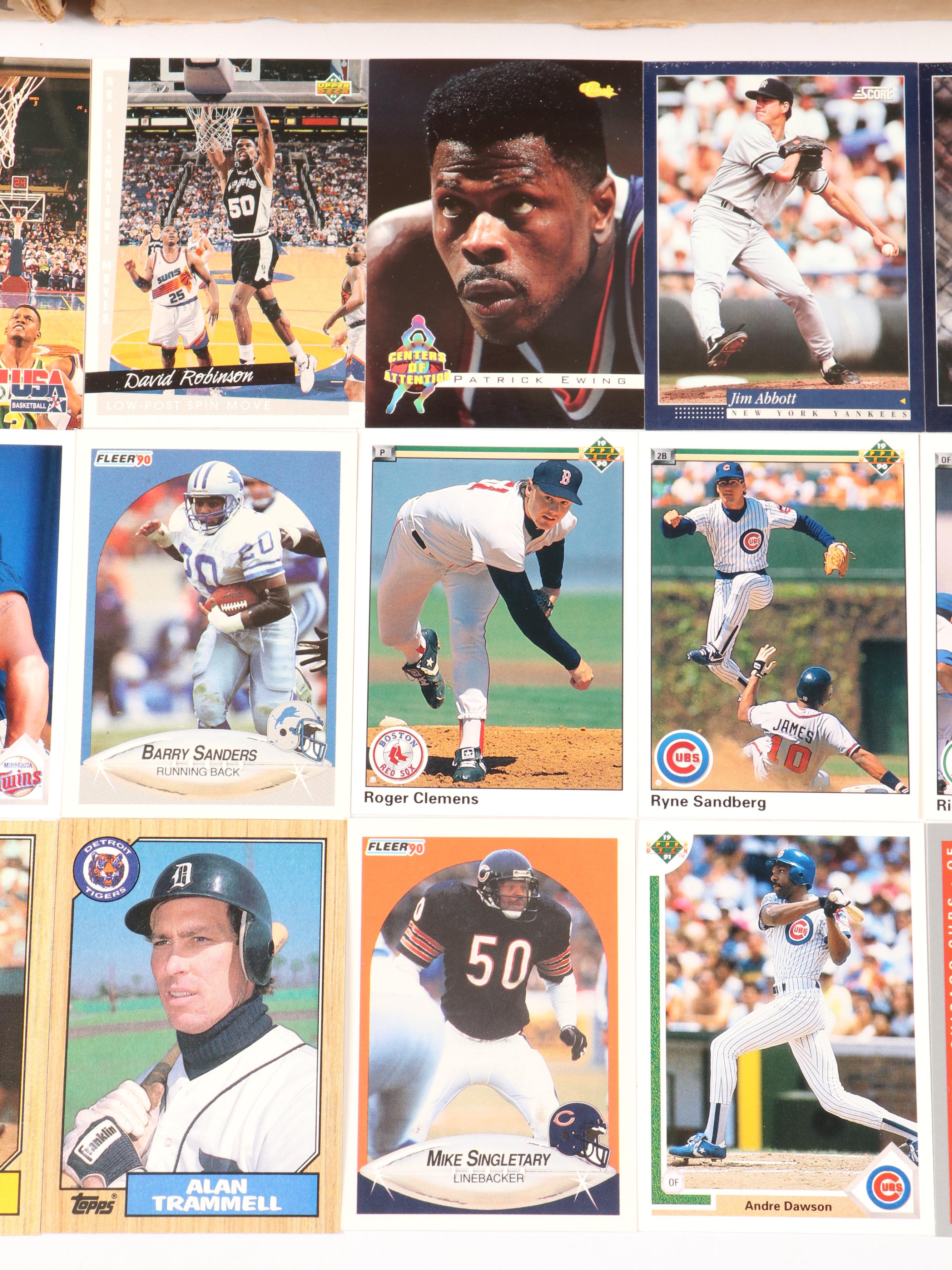 Donruss with Other Sports Cards Featuring Roger Clemens, Patrick Ewing, and More