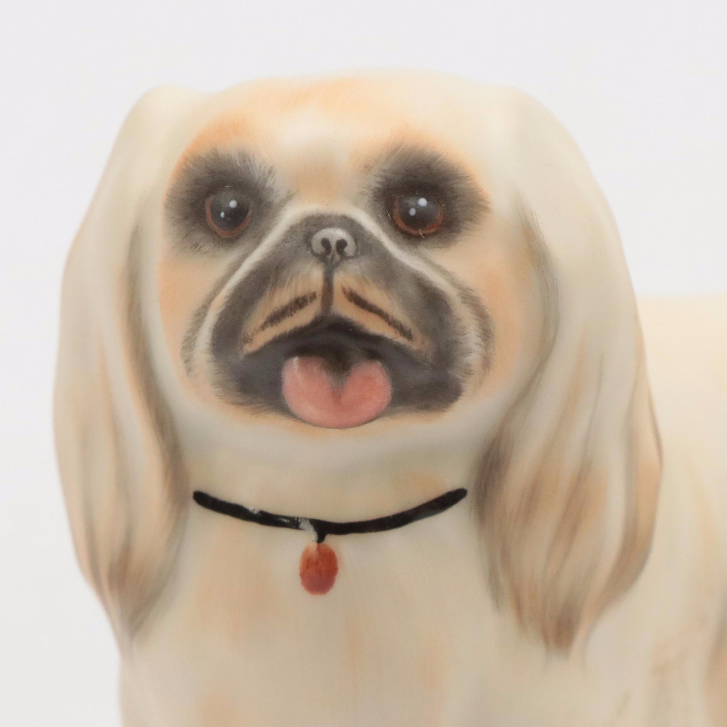 Herend Natural "Pekingese" Porcelain Figurine