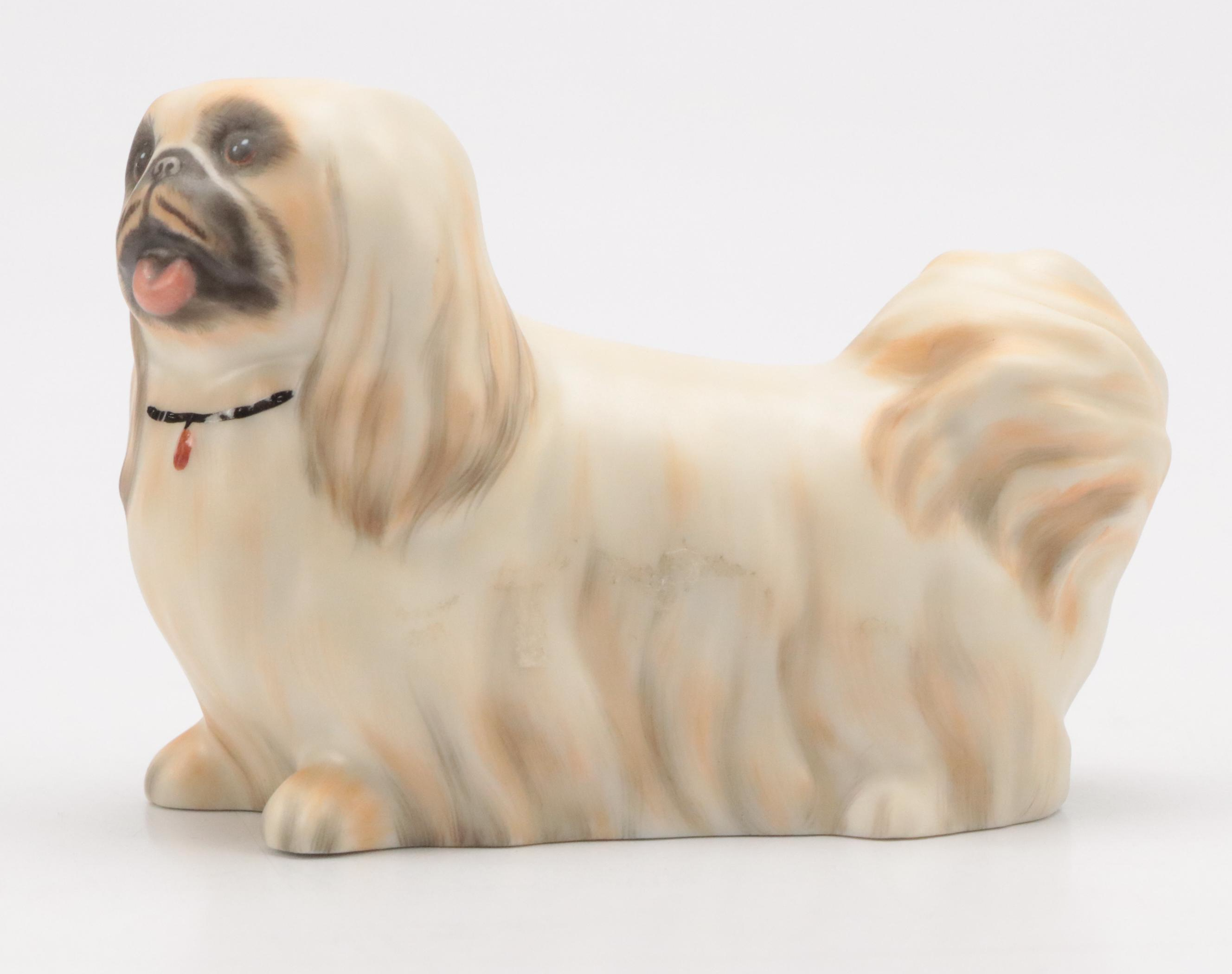 Herend Natural "Pekingese" Porcelain Figurine
