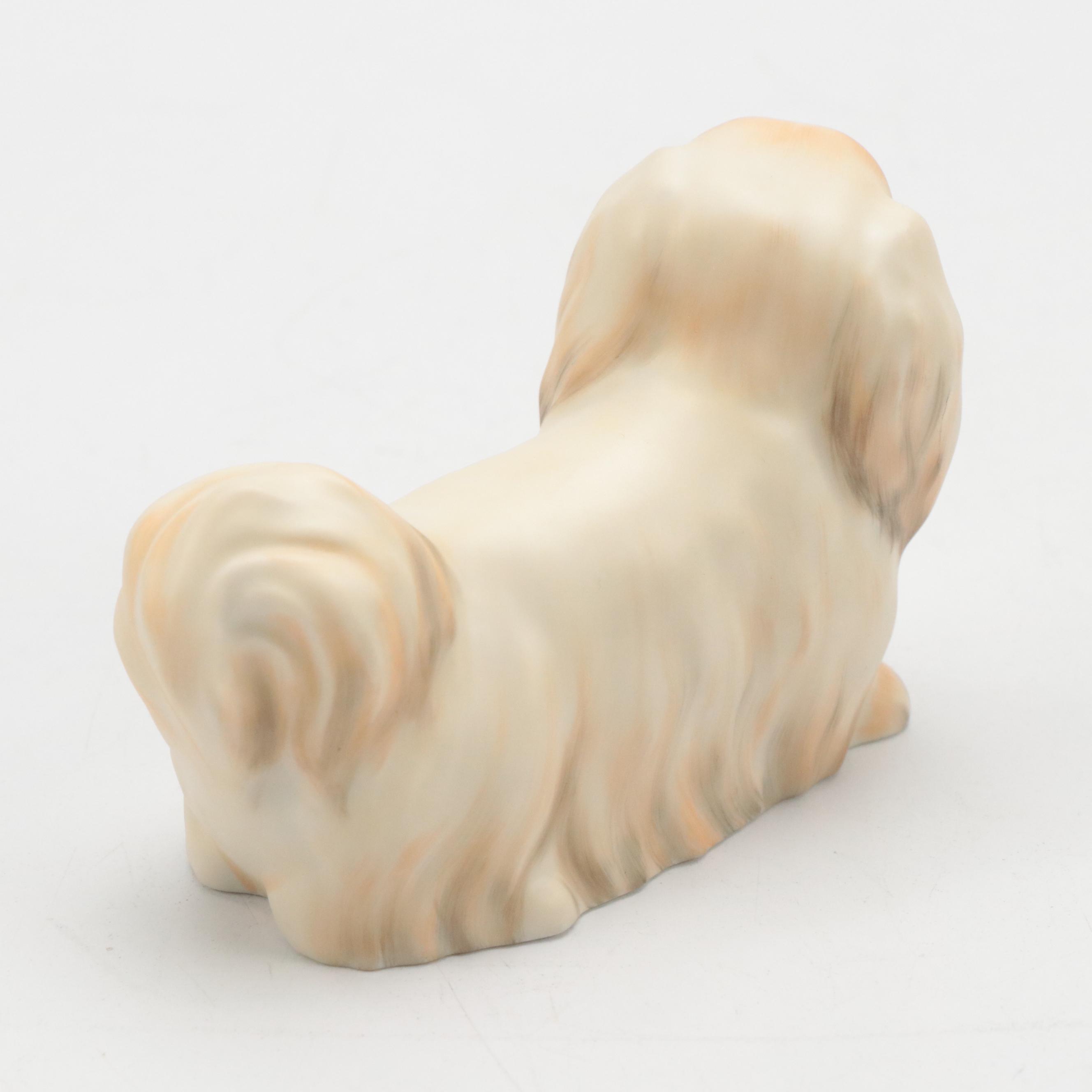 Herend Natural "Pekingese" Porcelain Figurine