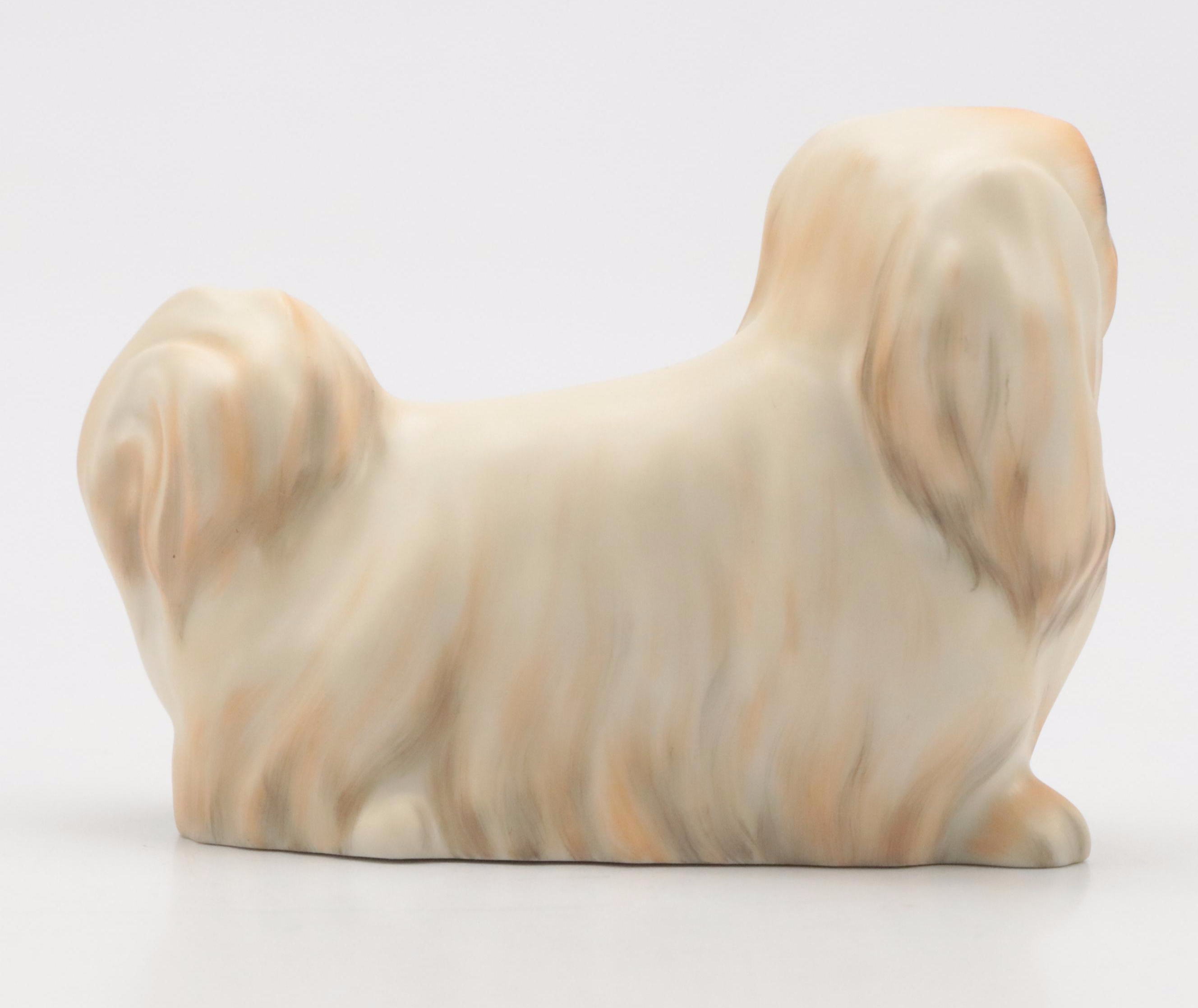 Herend Natural "Pekingese" Porcelain Figurine