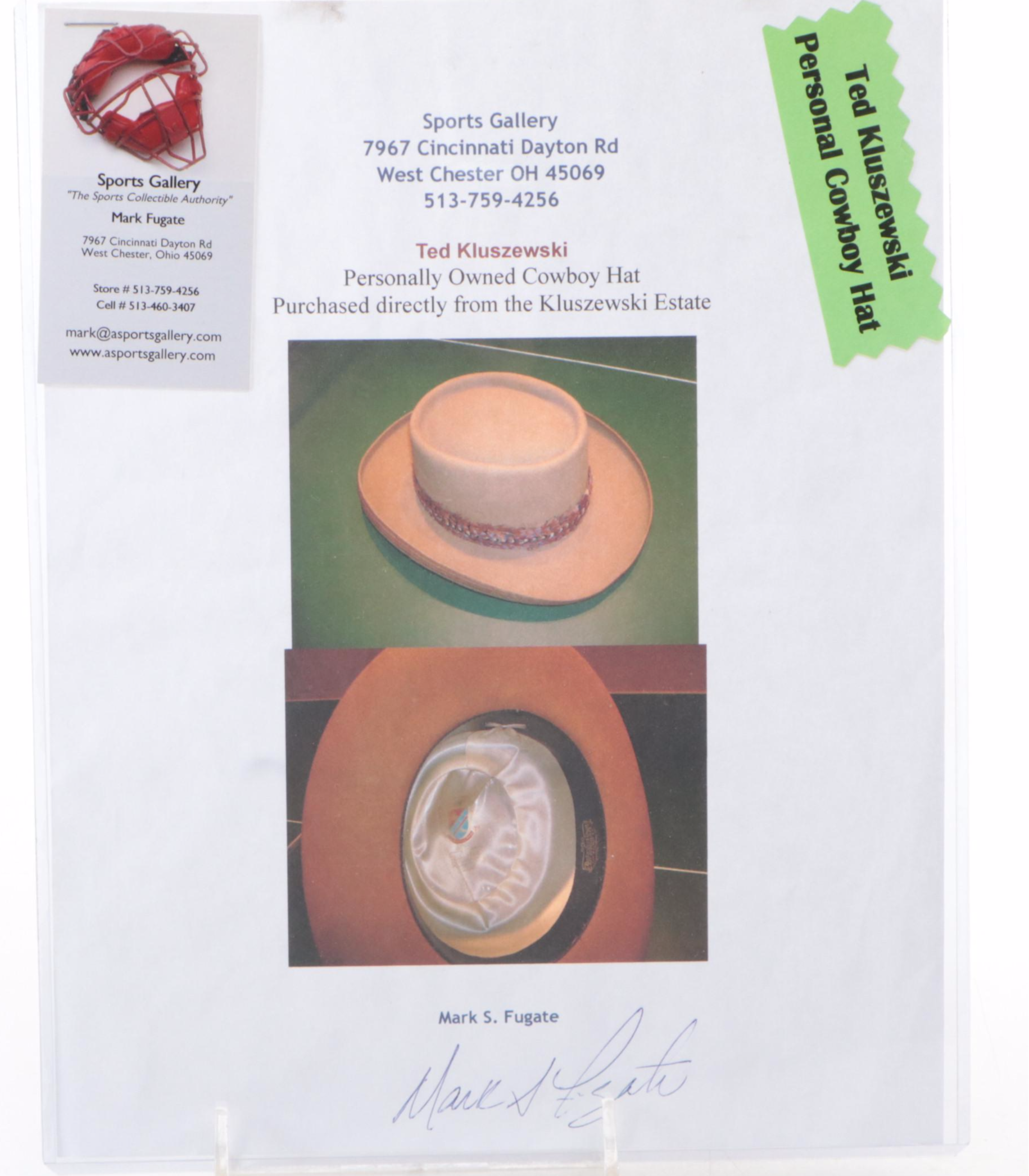 Ted Kluszewski Personally Owned Hat, Mid–Late 20th Century