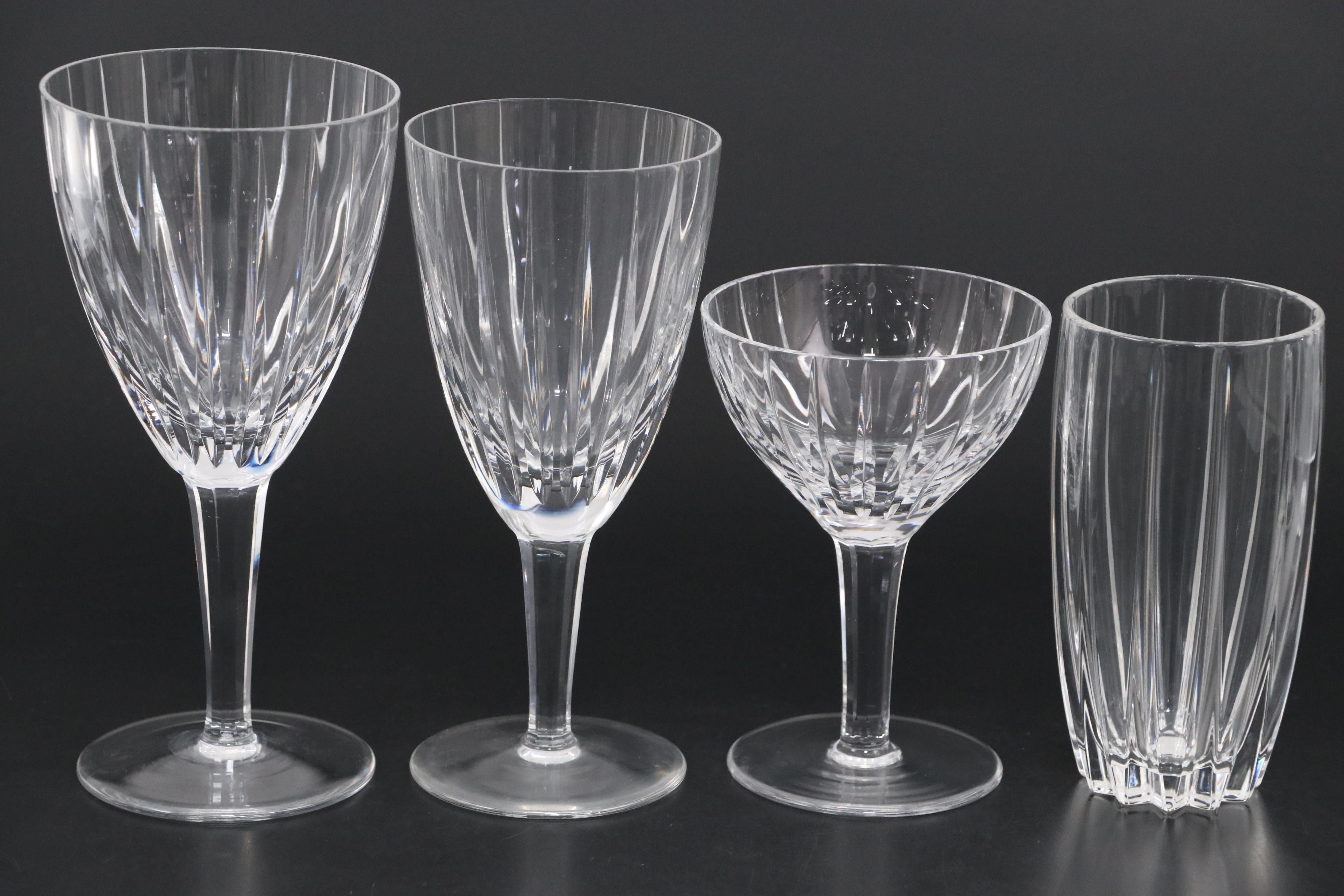 Waterford "Omega" Crystal Highball Glasses with Sasaki "Caren" Stemware
