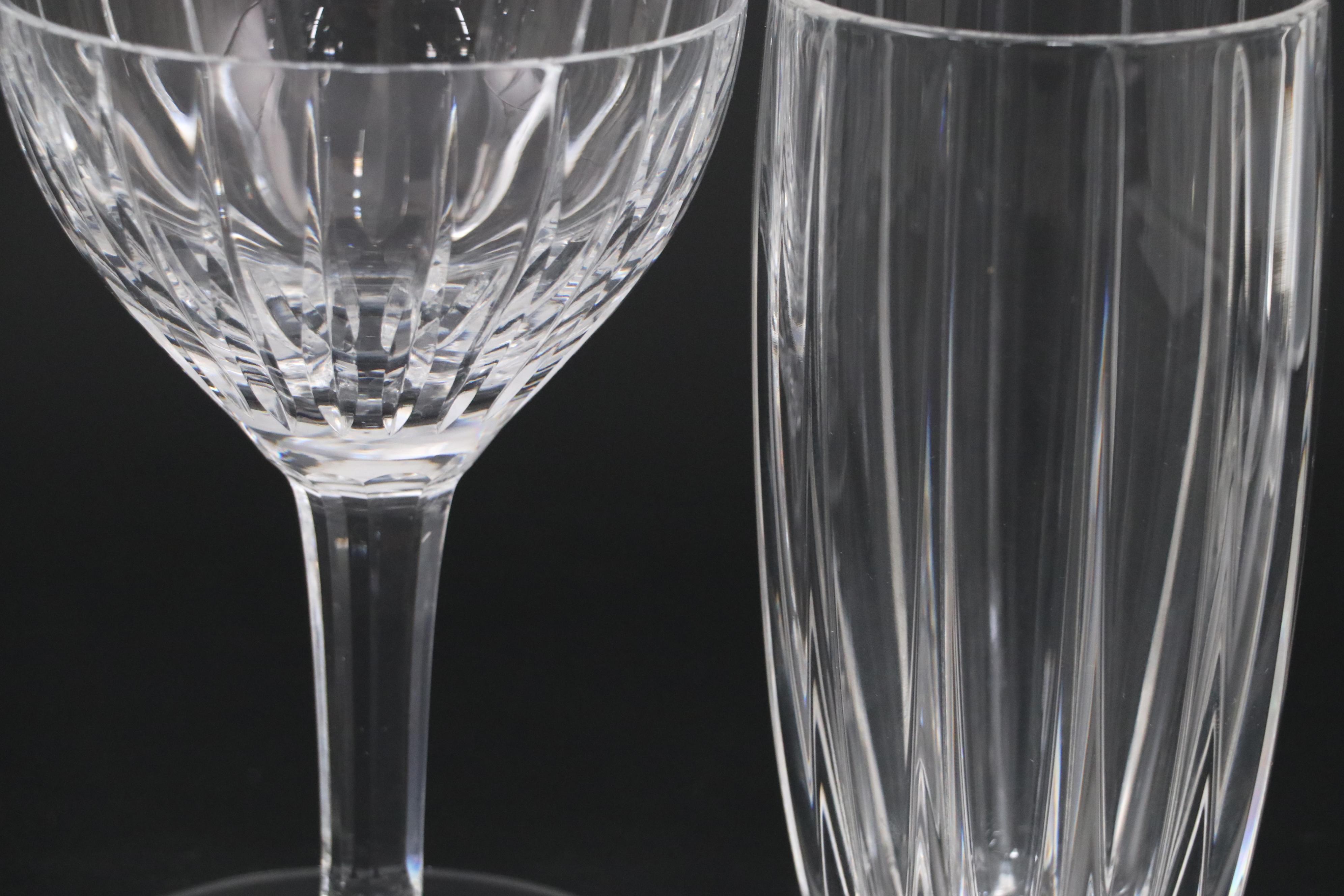 Waterford "Omega" Crystal Highball Glasses with Sasaki "Caren" Stemware