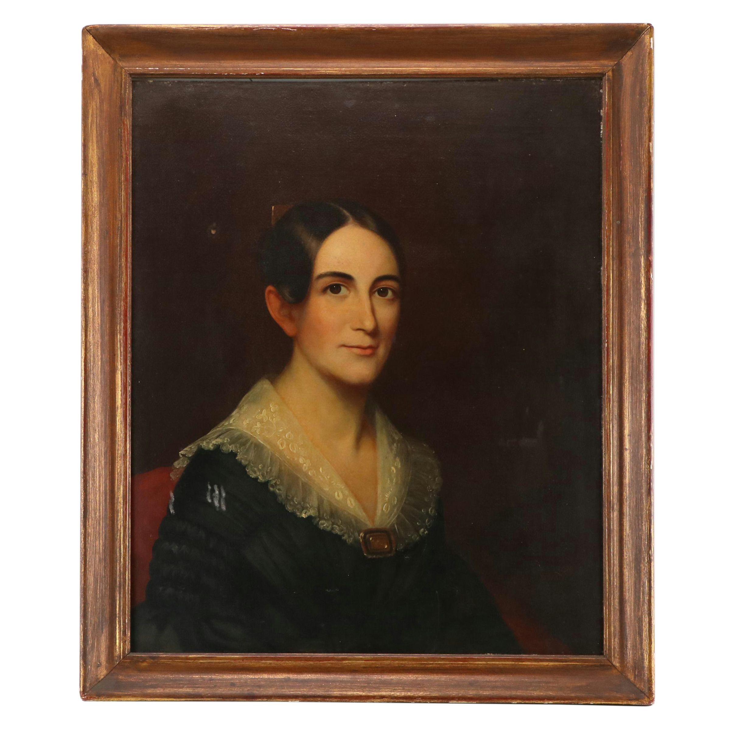 Victorian Oil Portrait Painting of Woman