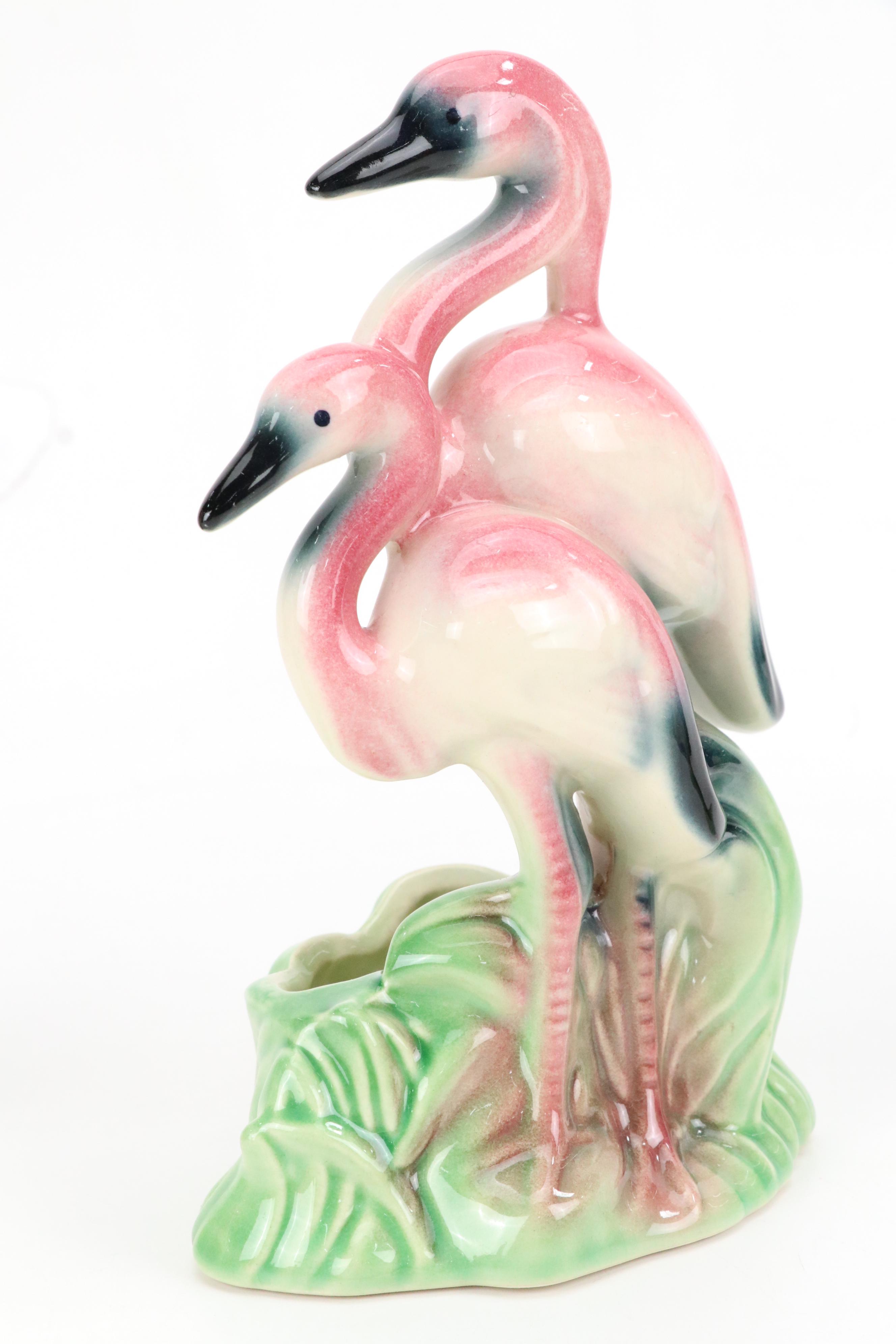 Pink Flamingo Ceramic Planters